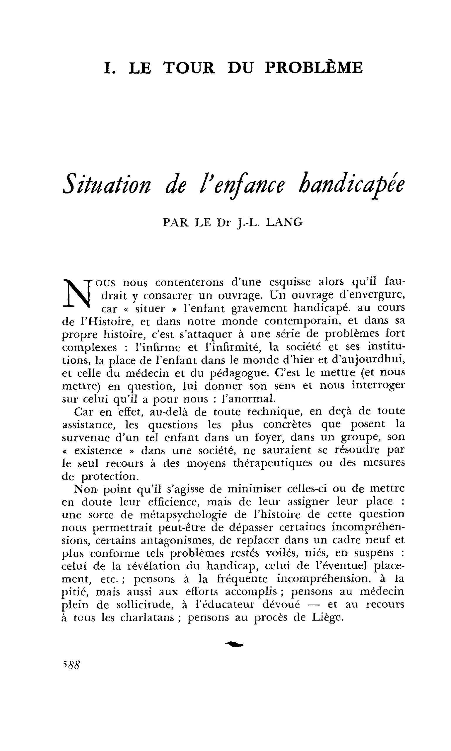 Situation de l’enfance handicapée