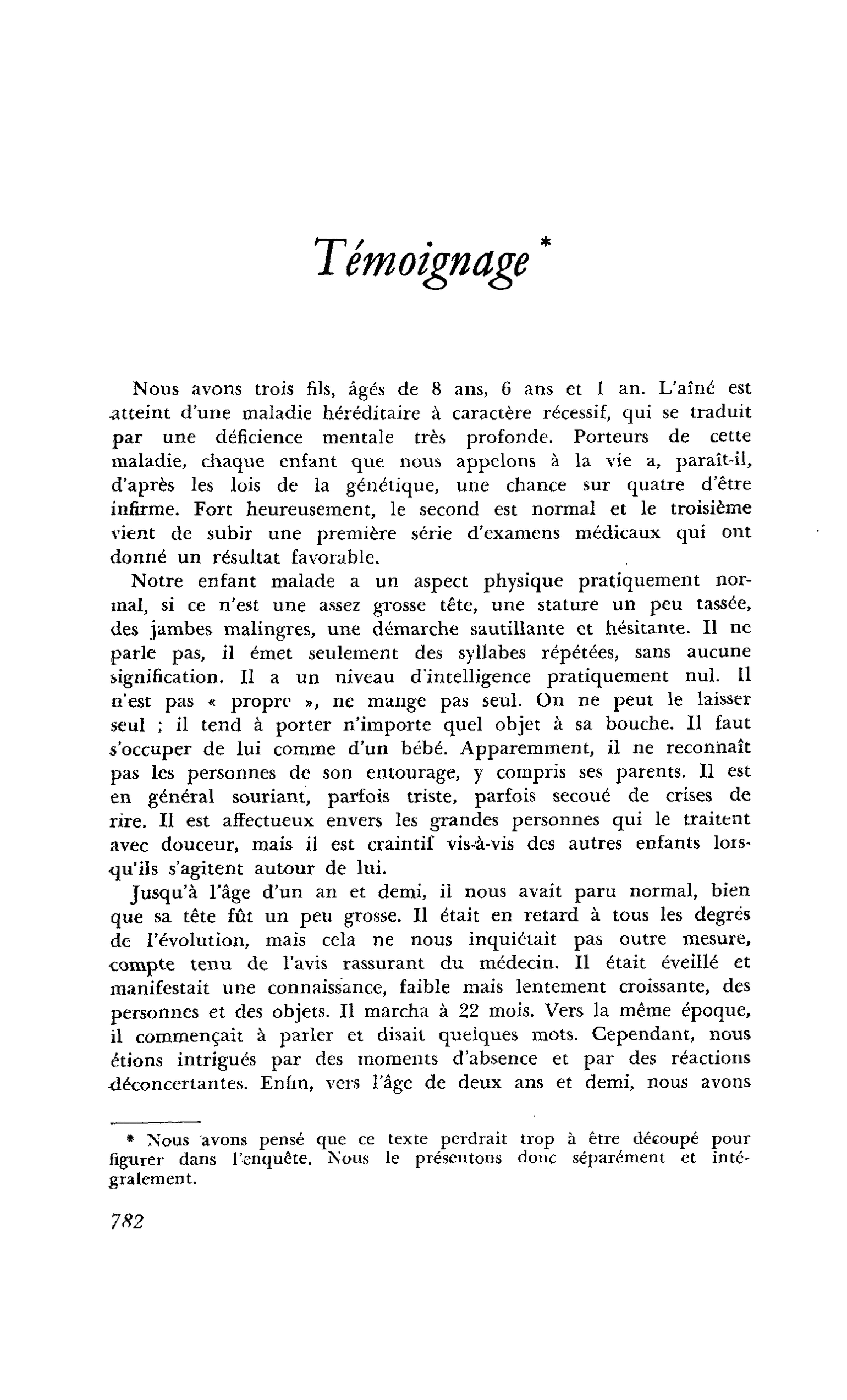 Témoignage