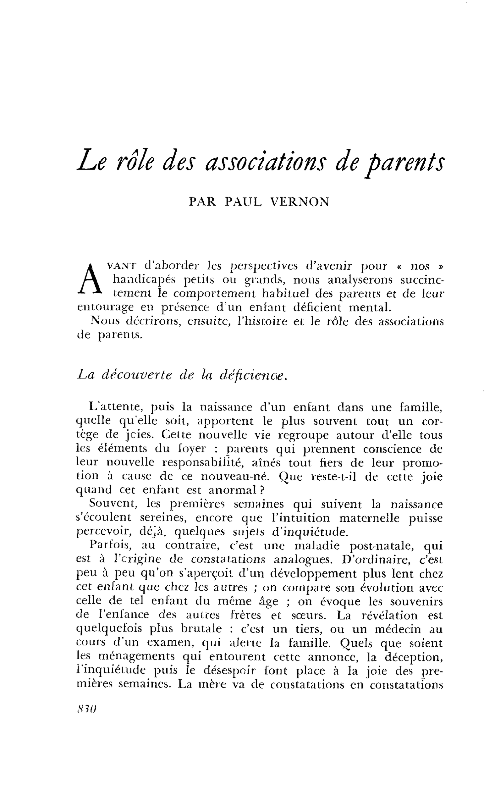 Le rôle des associations de parents