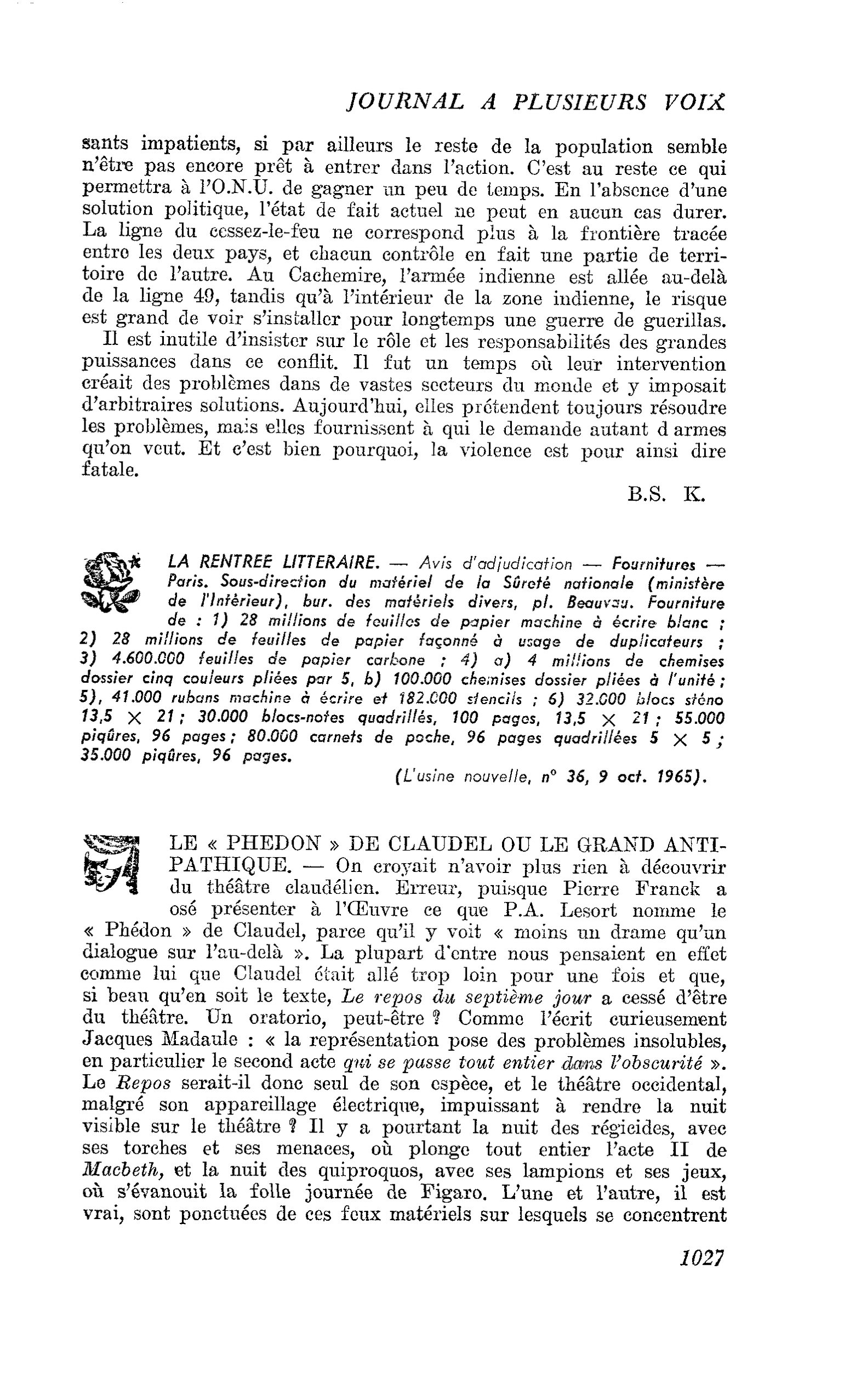 LA RENTREE LITTERAIRE