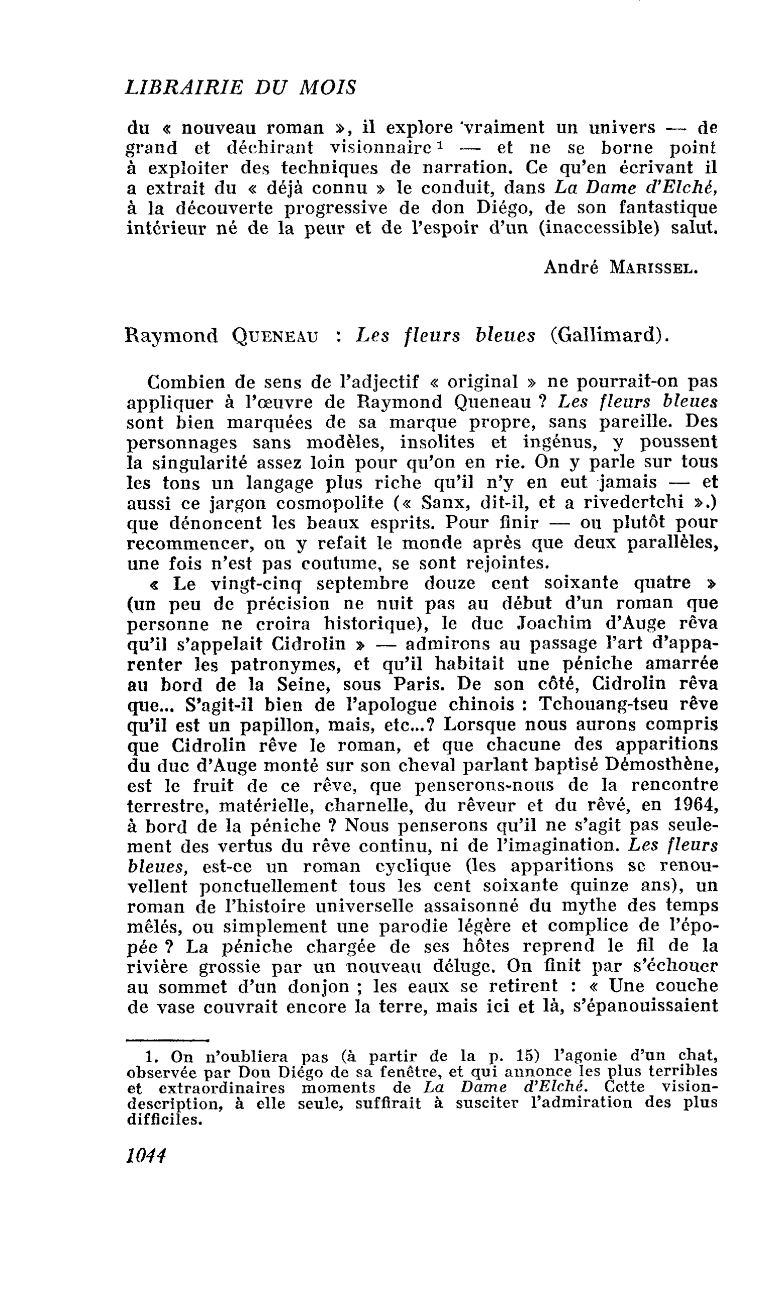 Raymond Queneau : Les fleurs bleues