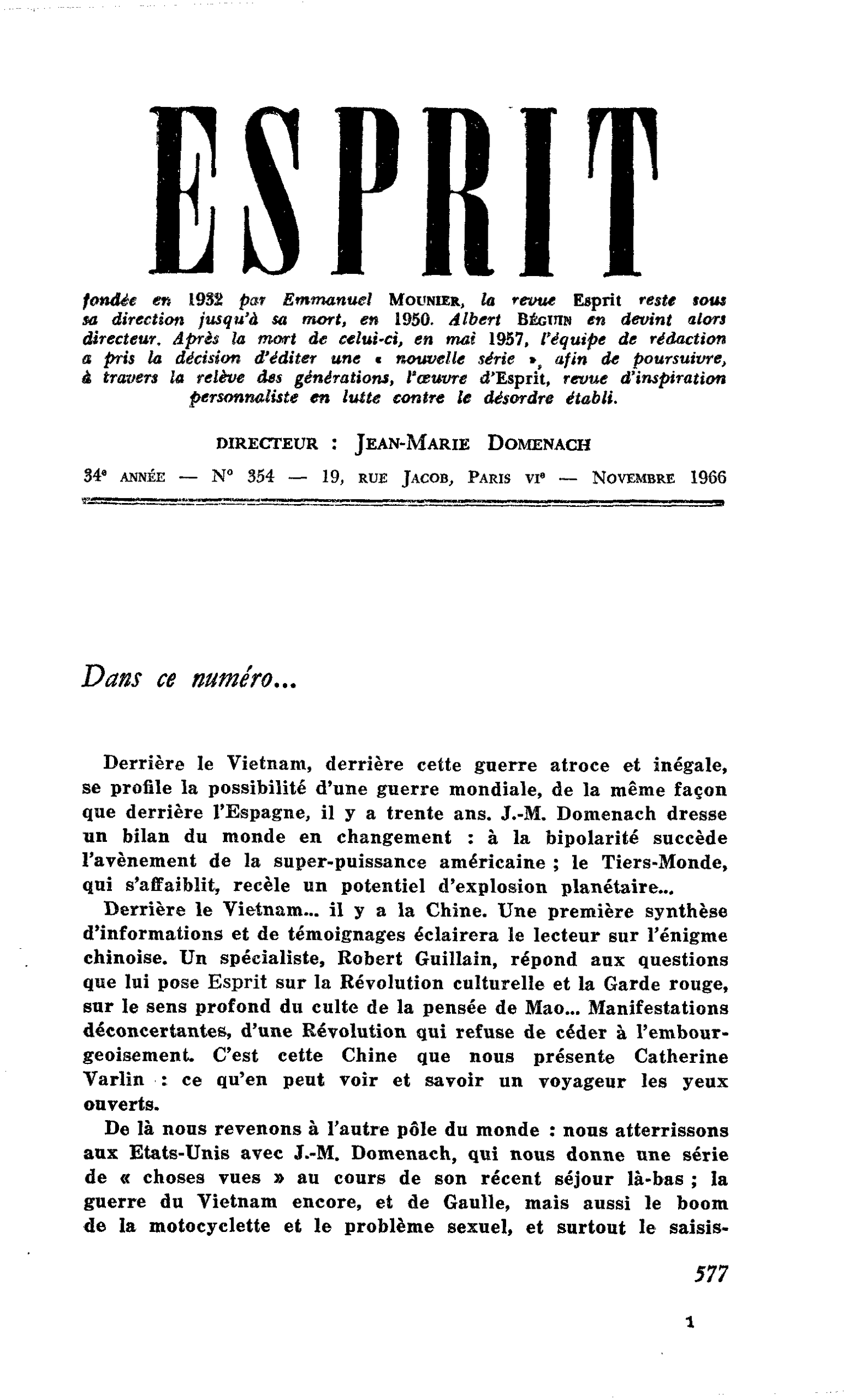 Dans ce numéro…
