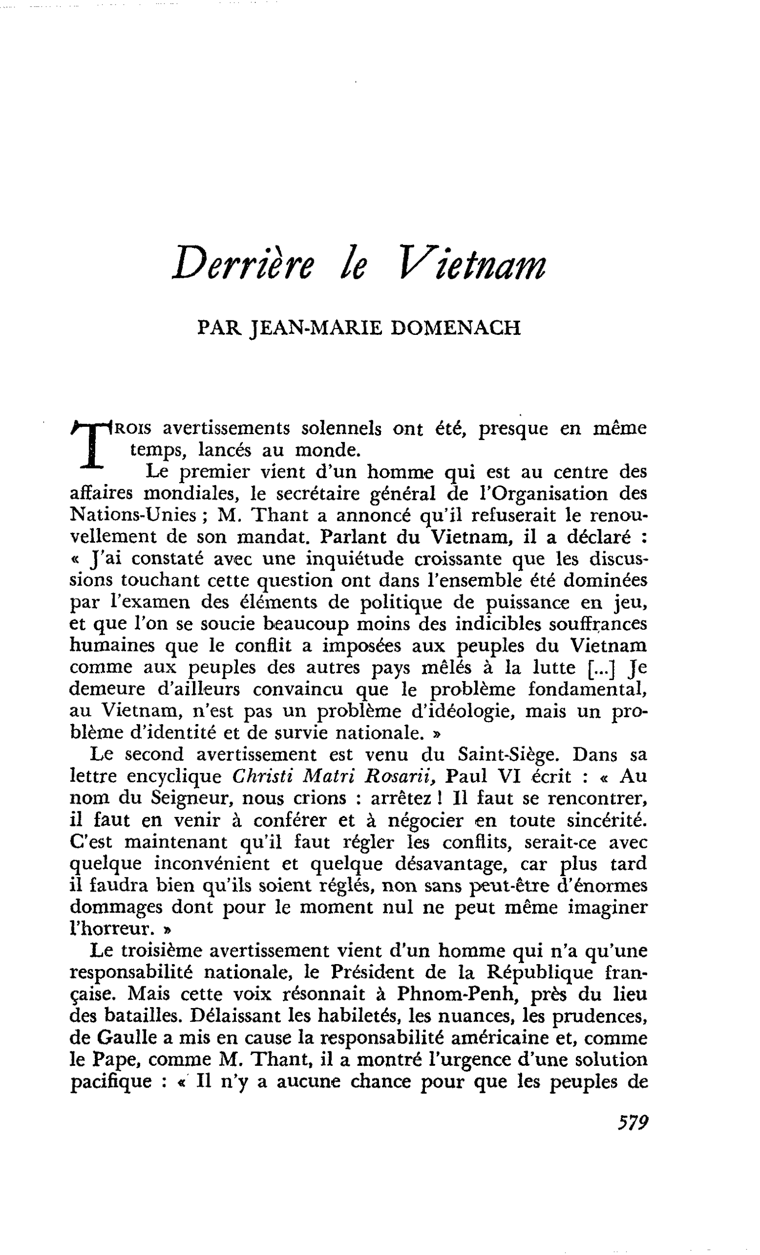 Derrière le Vietnam