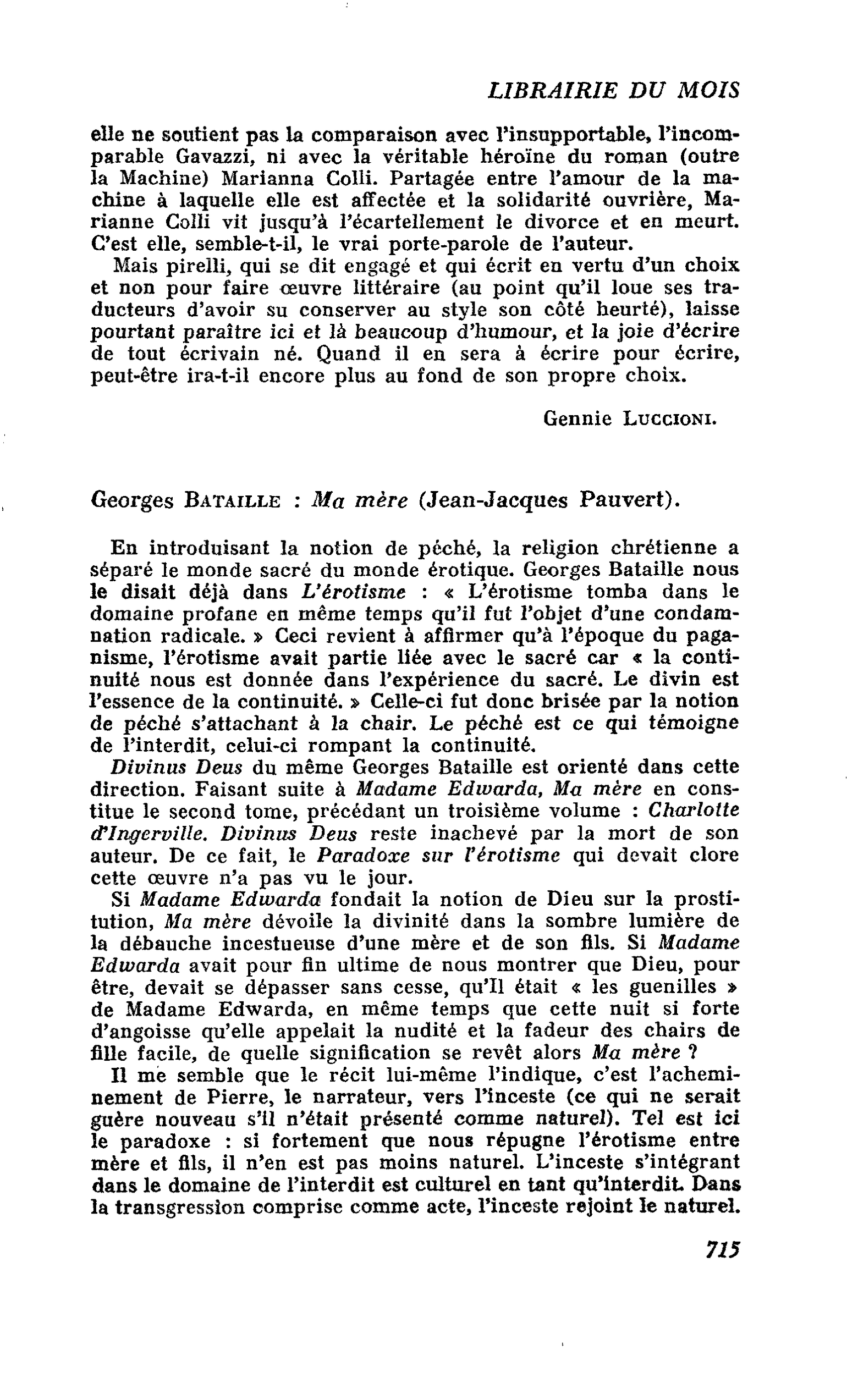 Georges Bataille : Ma mère