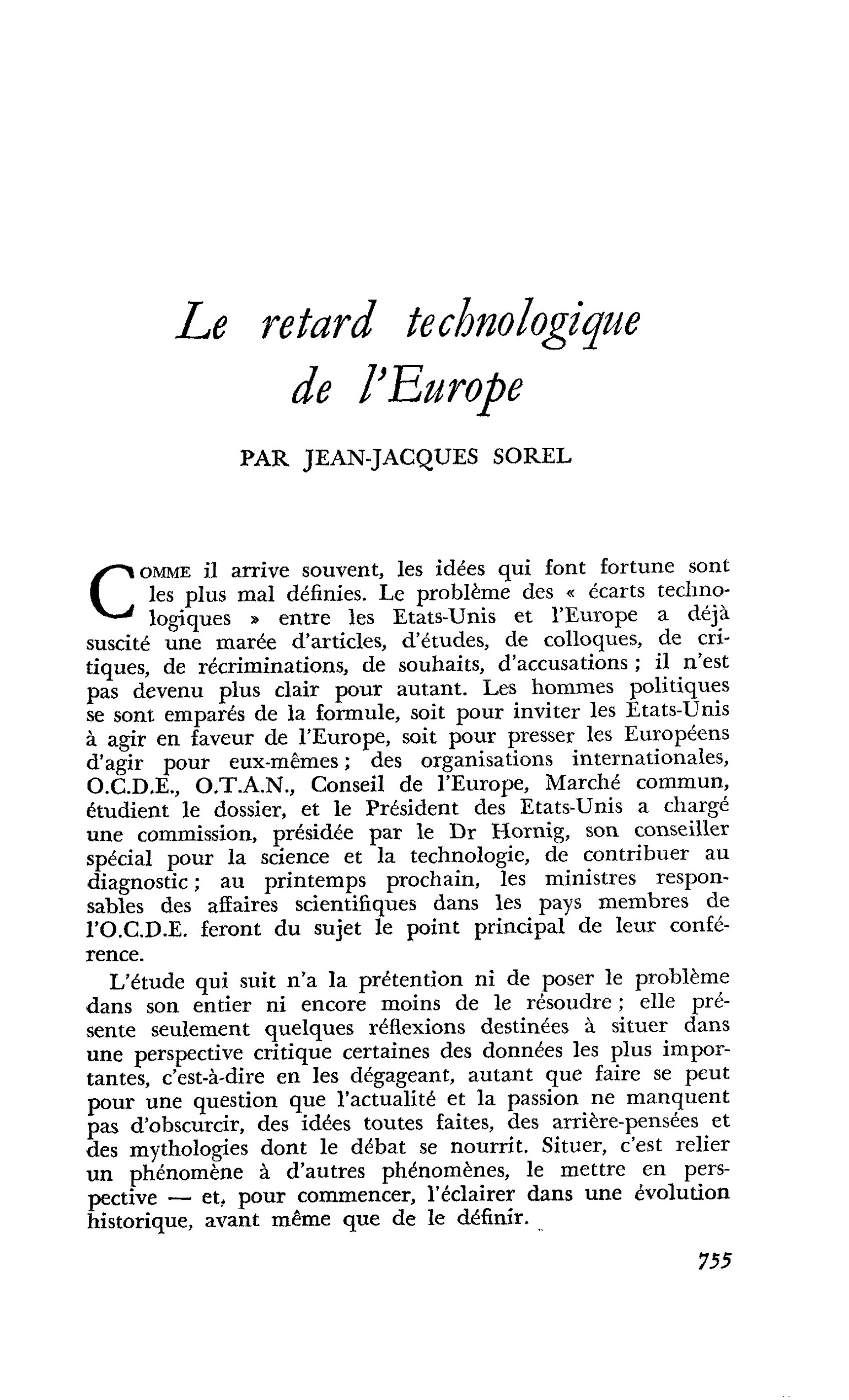 Le retard technologique de l’Europe