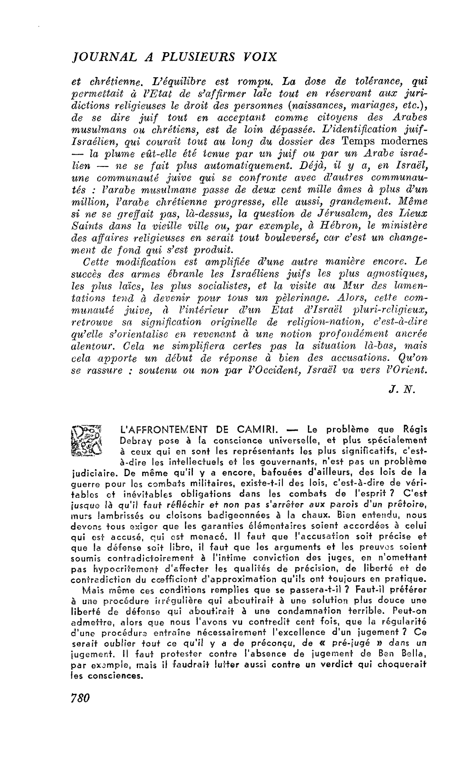 L’AFFRONTEMENT DE CAMIRI