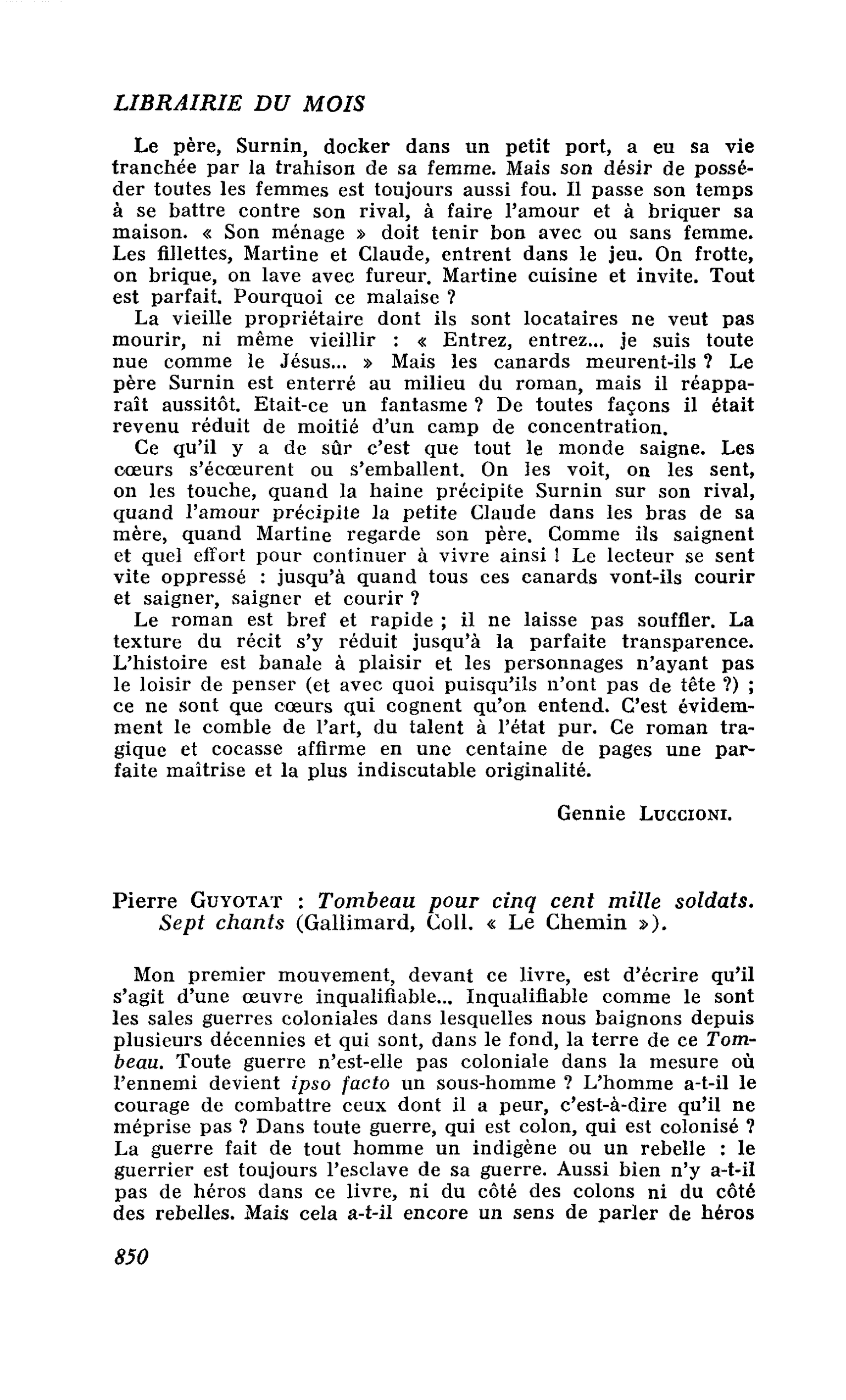 Pierre Guyotat : Tombeau pour cinq cent mille soldats. Sept chants