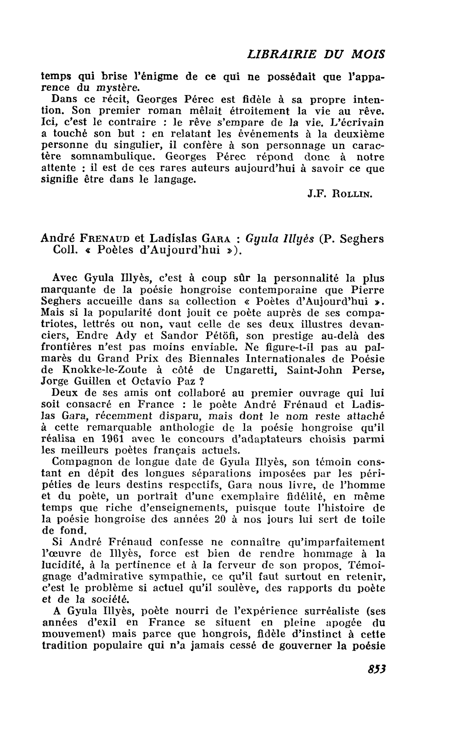 André Frenaud et Ladislas Gara : Gyula Illyès