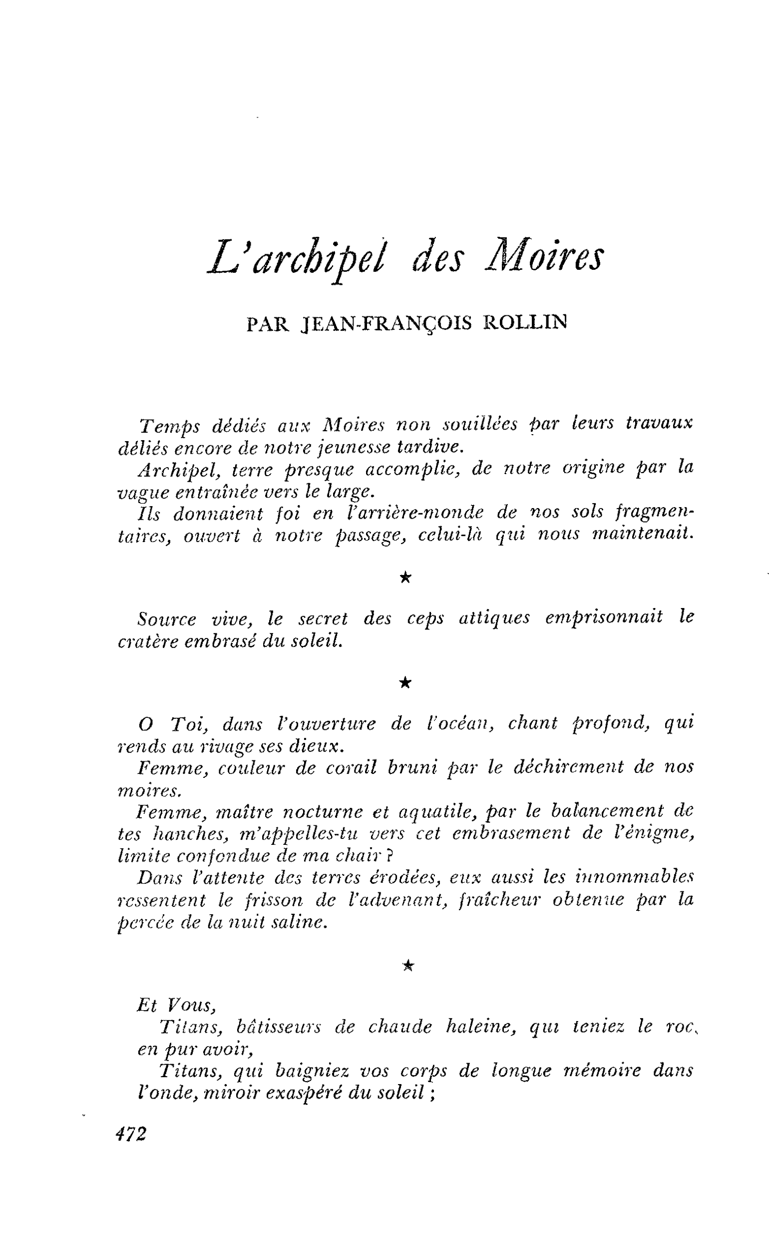 L’archipel des Moires