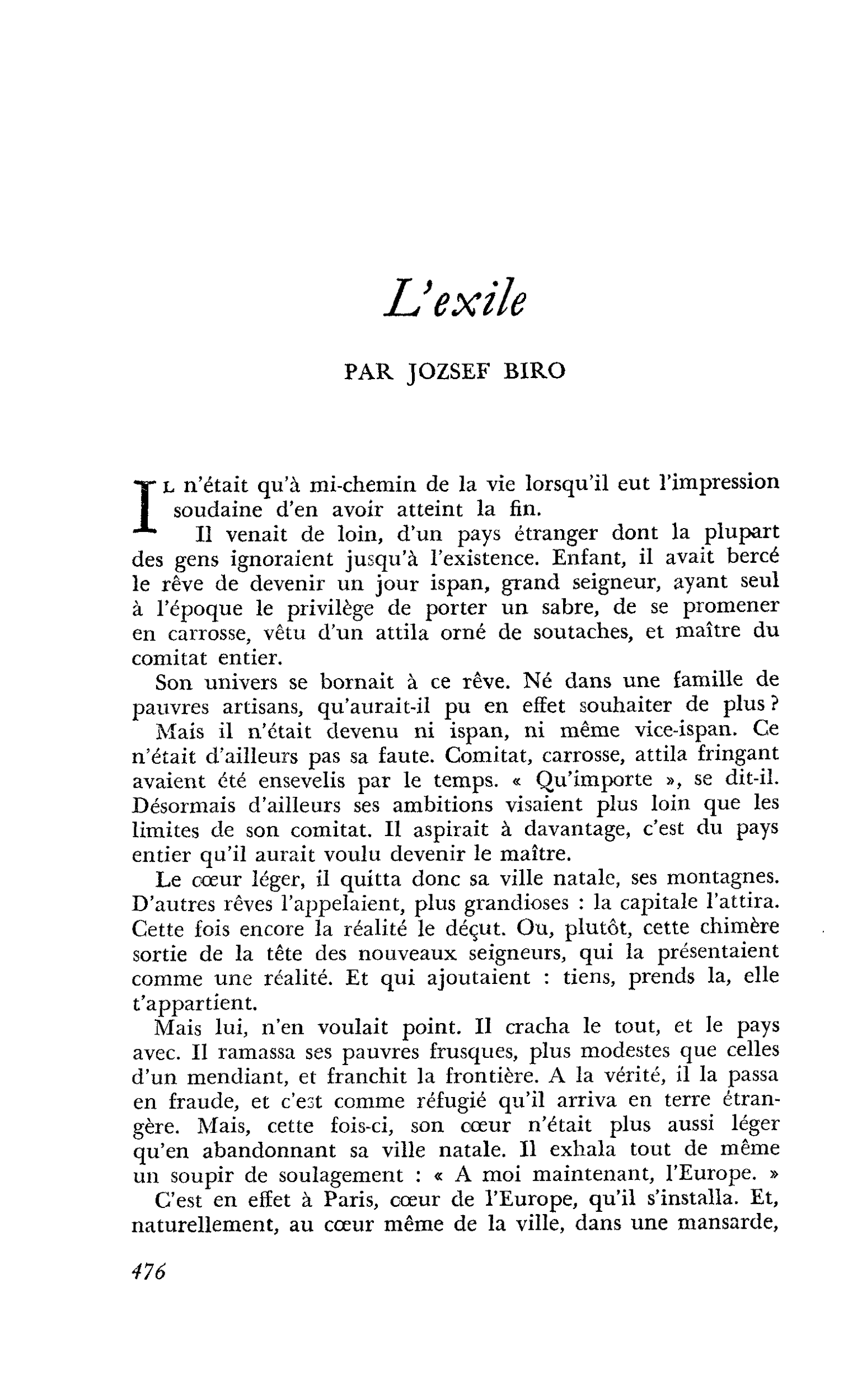 L’exile