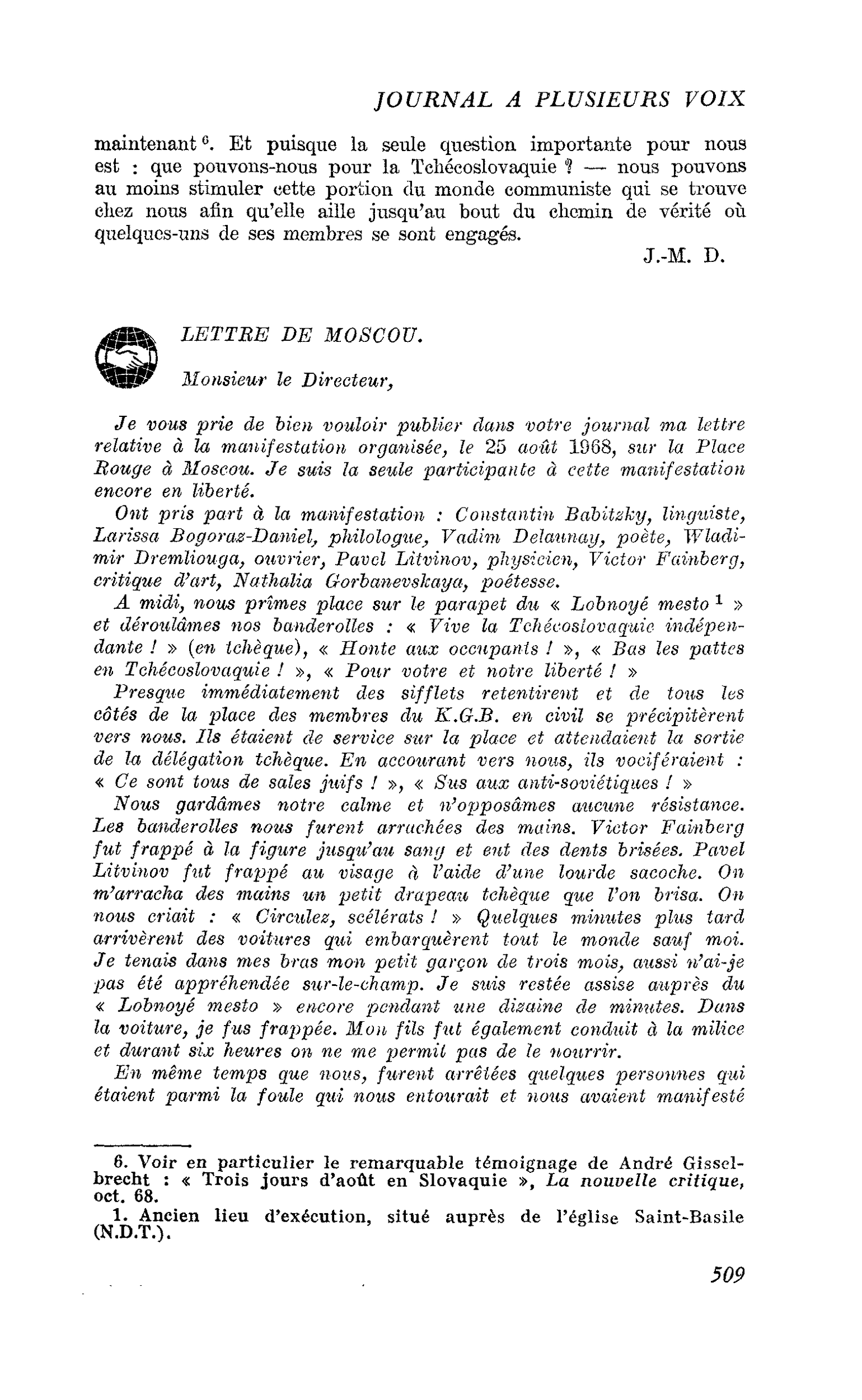 LETTRE DE MOSCOU
