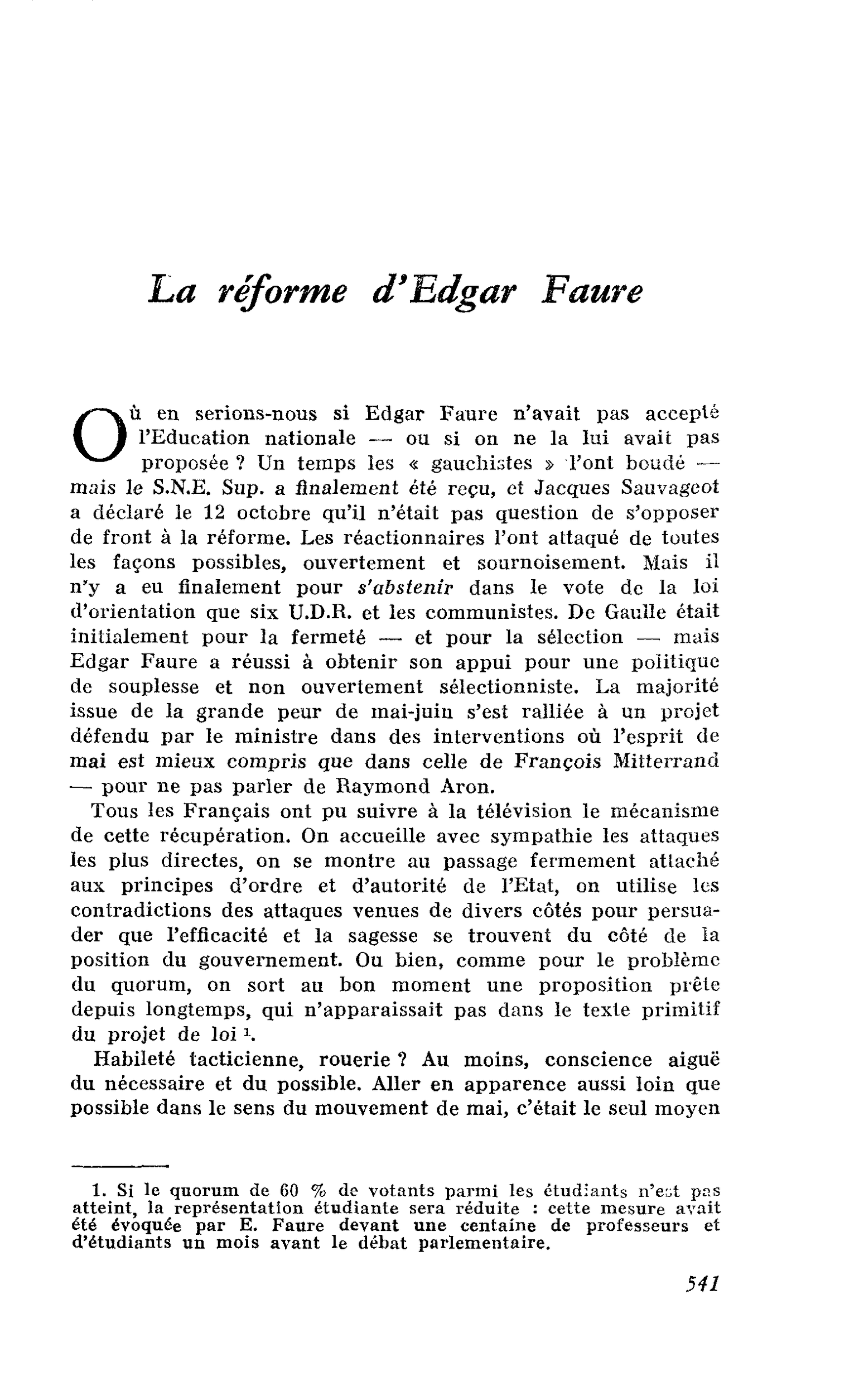 La réforme d’Edgar Faure