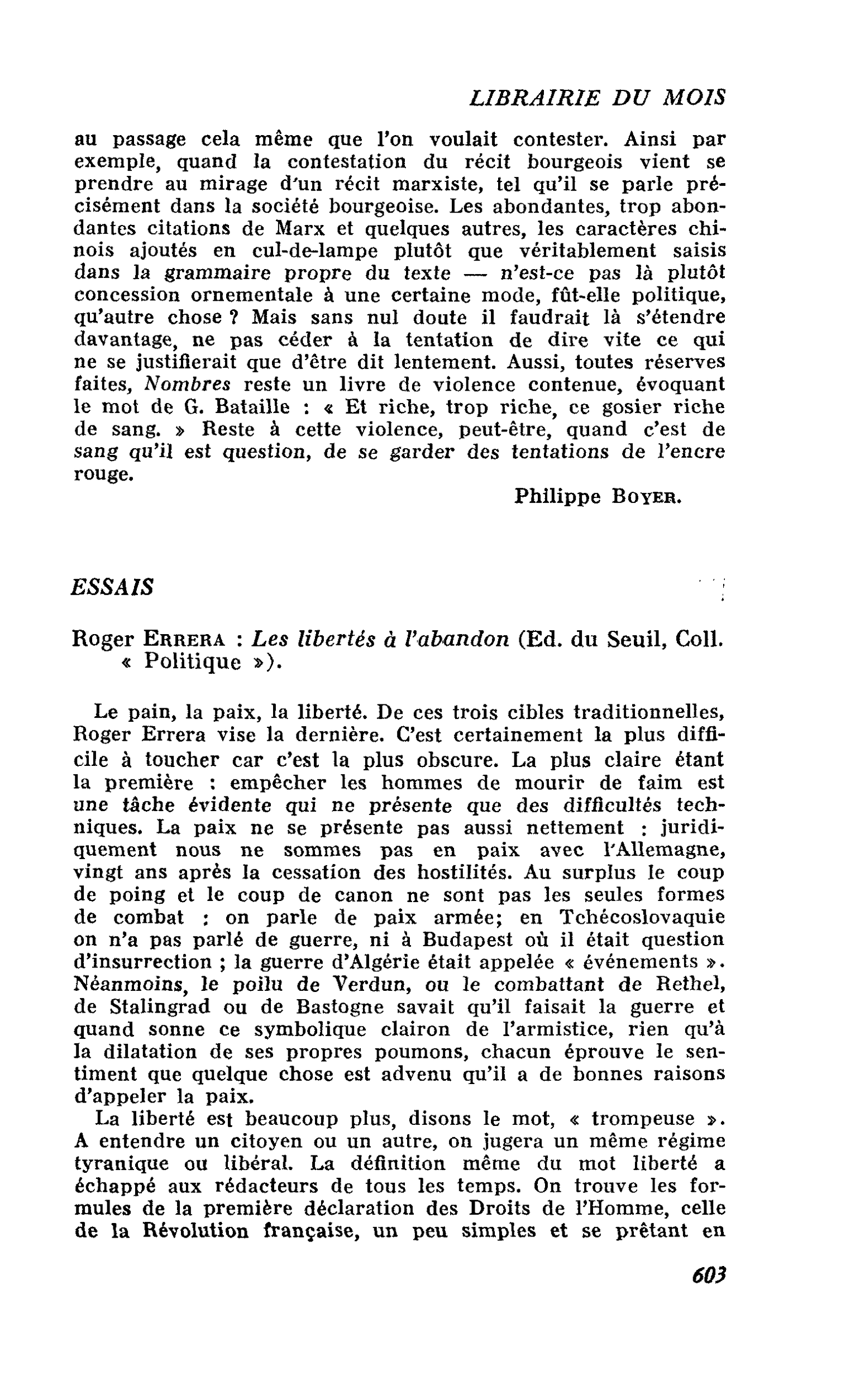 Roger Errera : Les libertés à l’abandon