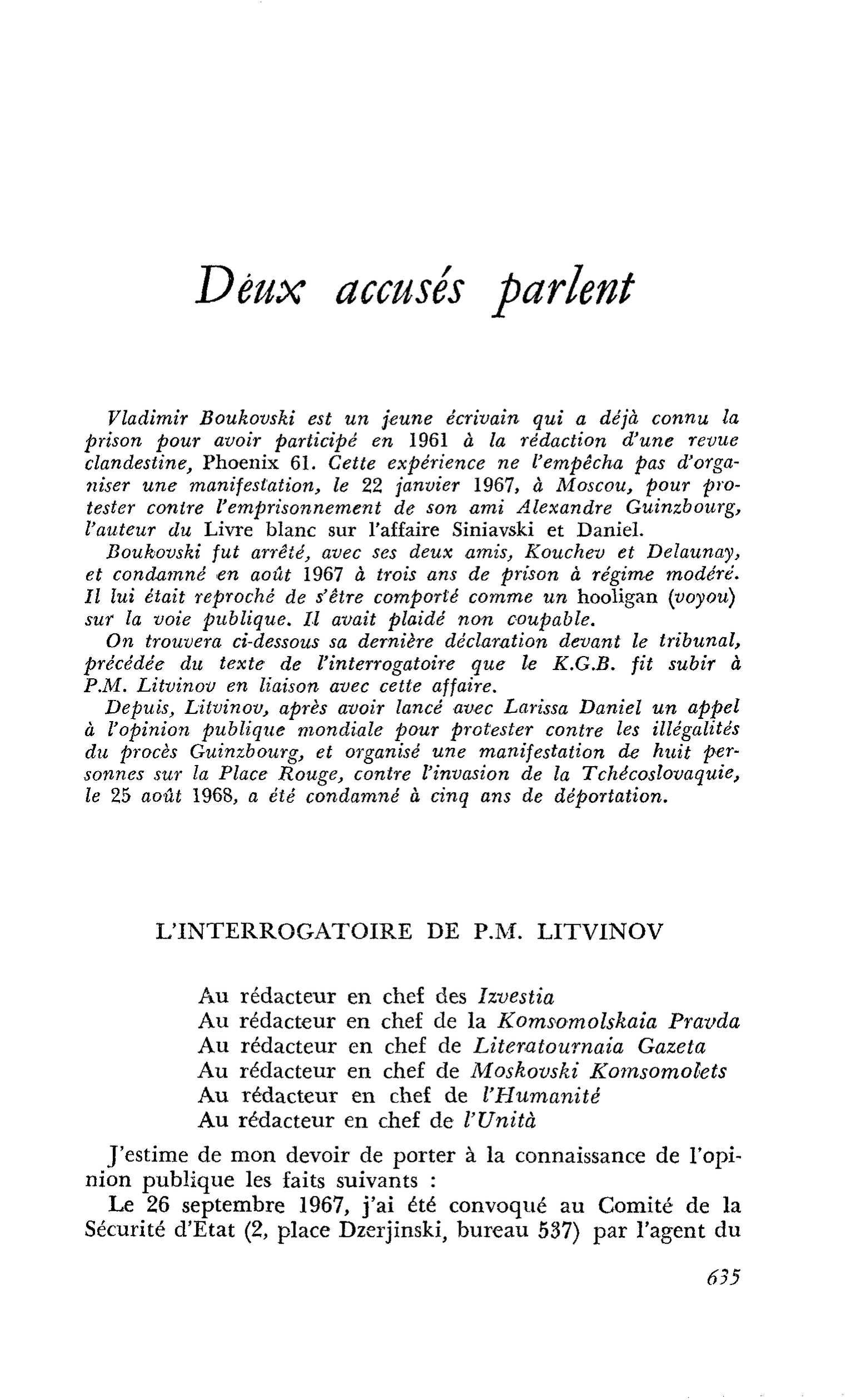 Deux accusés parlent