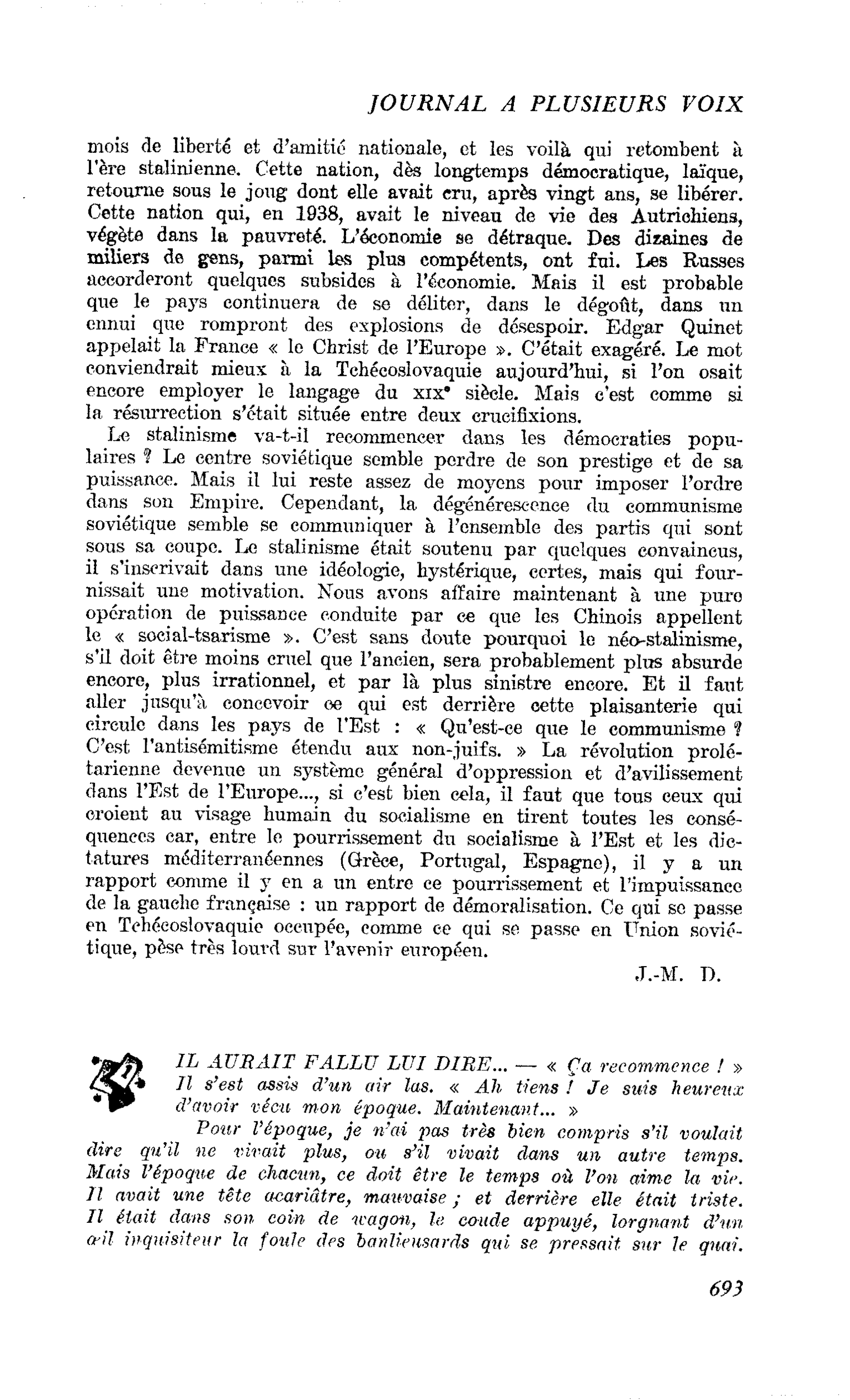 IL AURAIT FALLU LUI DIRE…