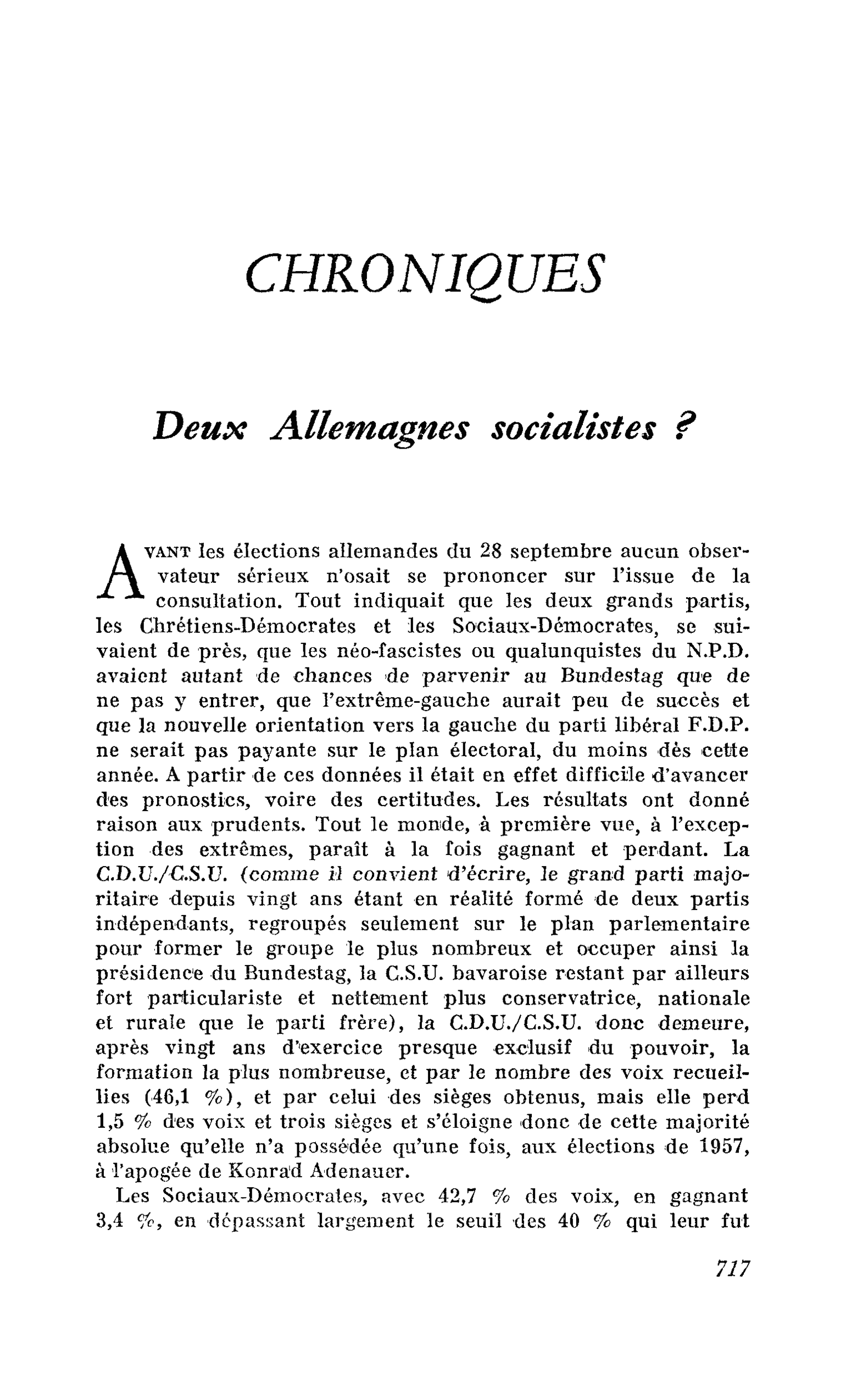 Deux Allemagnes socialistes ?