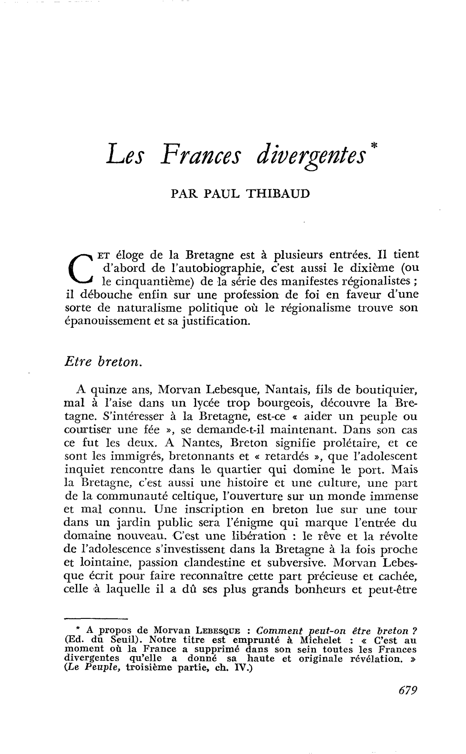 Les Frances divergentes
