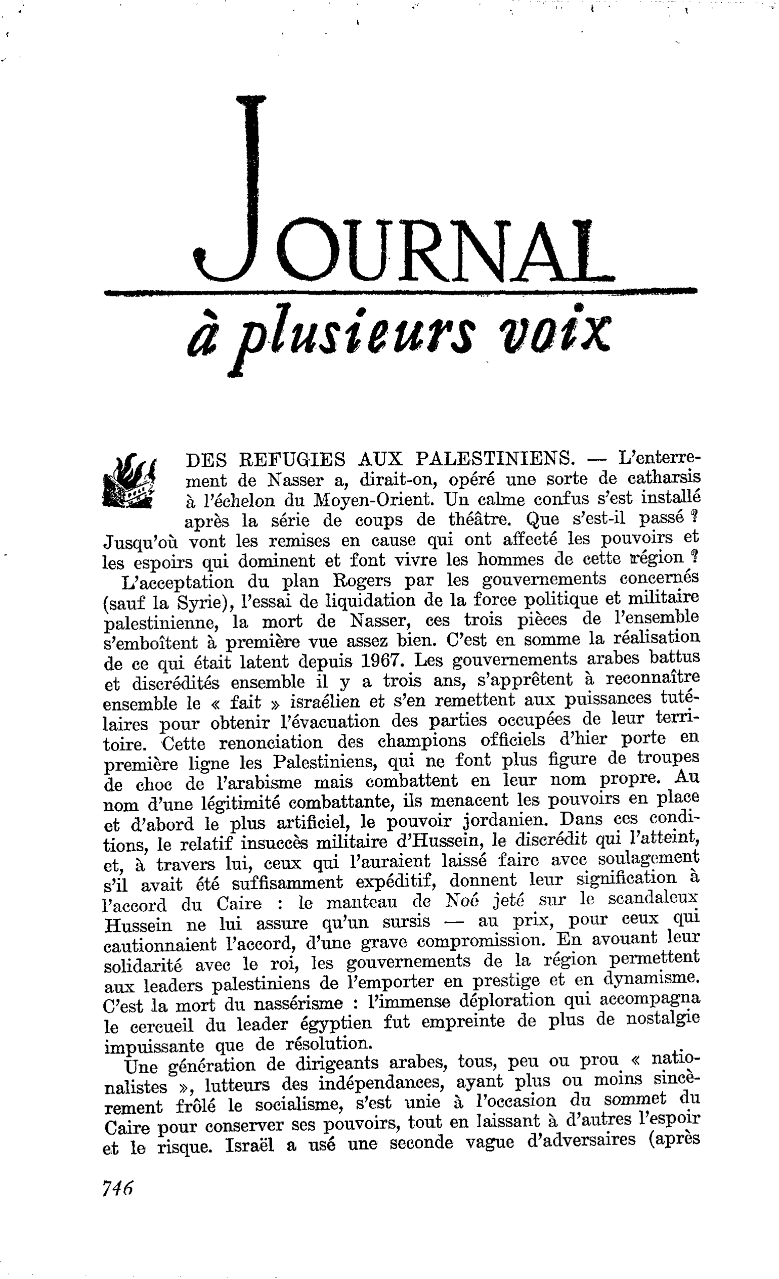 DES REFUGIES AUX PALESTINIENS