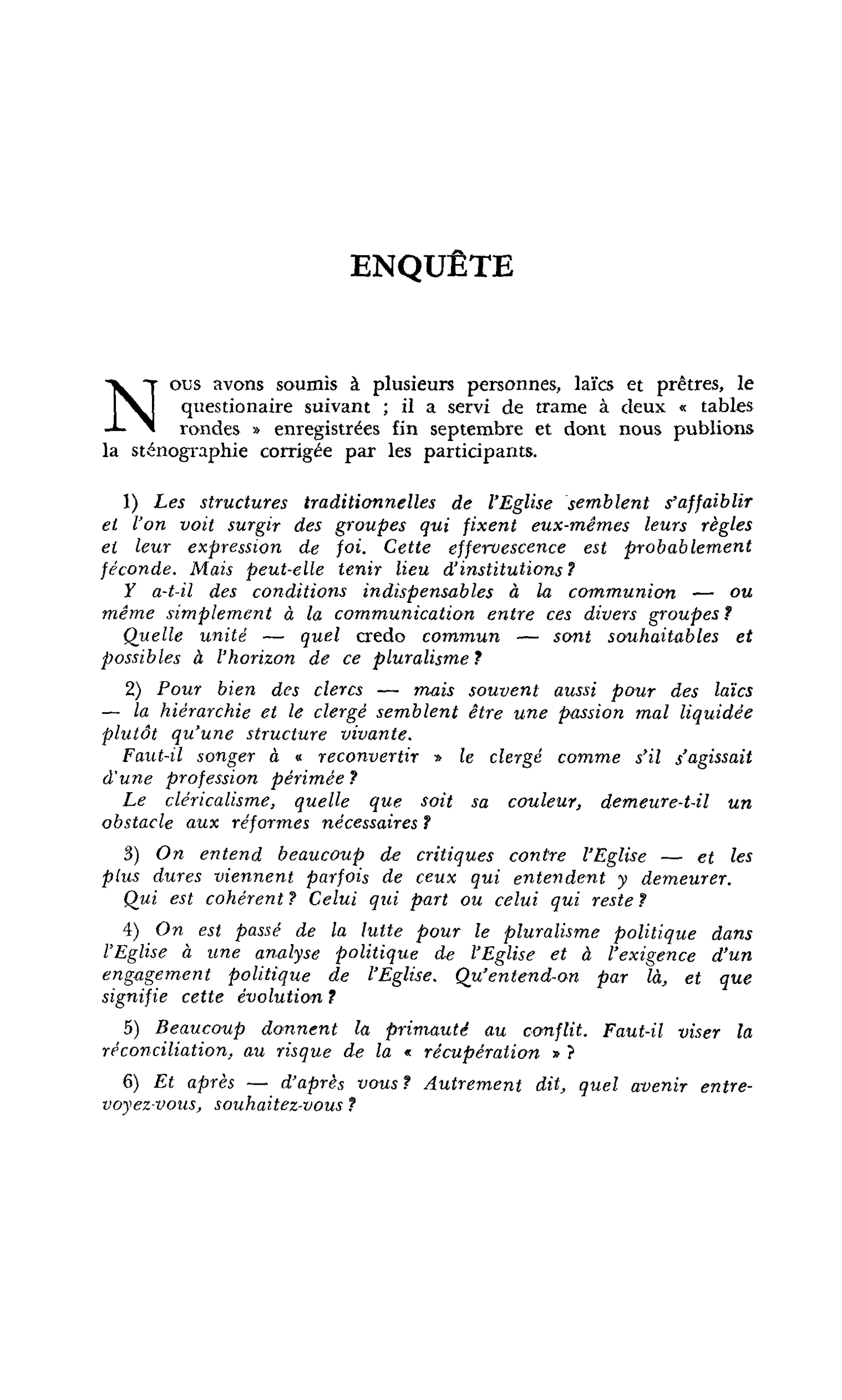 ENQUÊTE