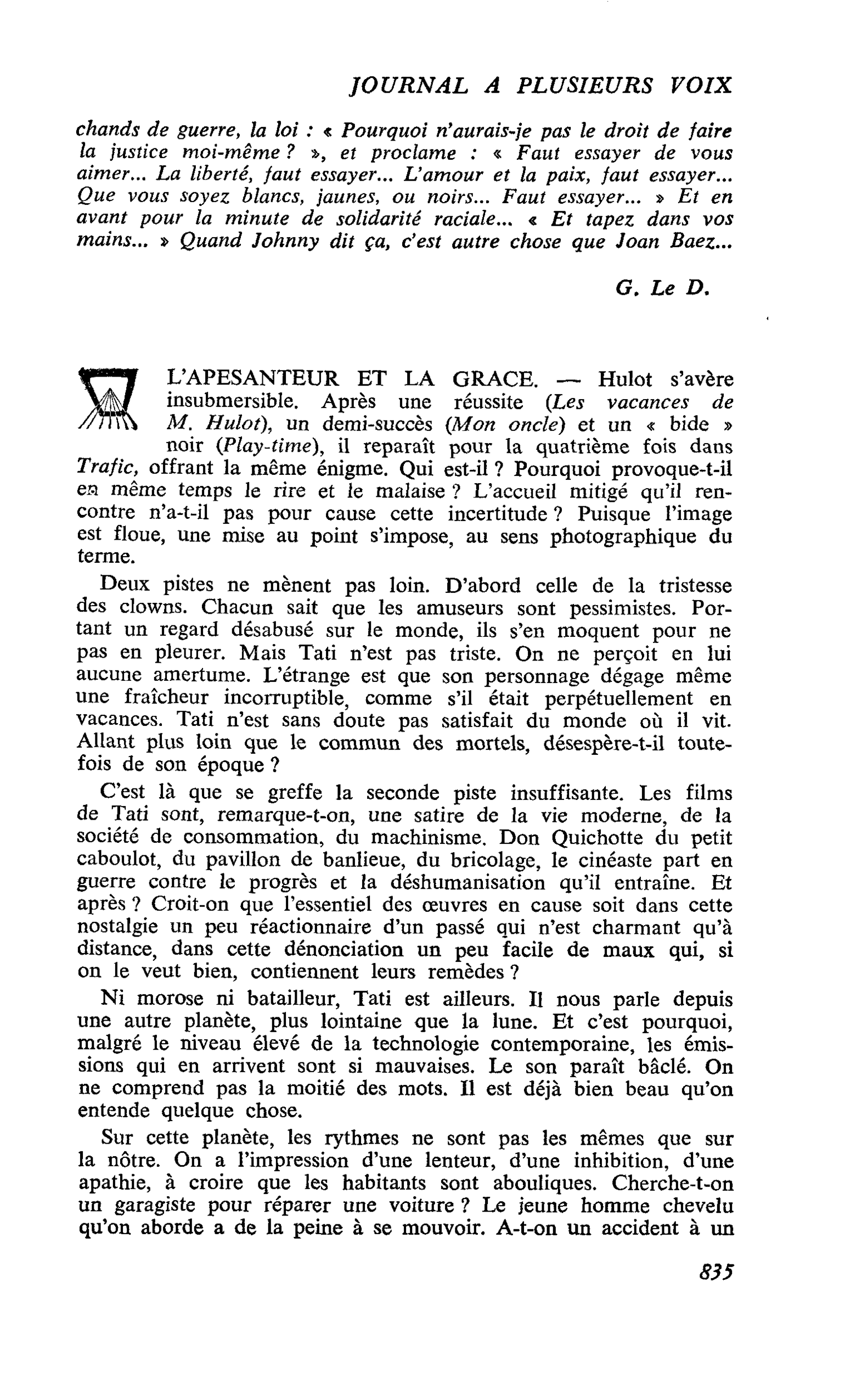 L’APESANTEUR ET LA GRACE