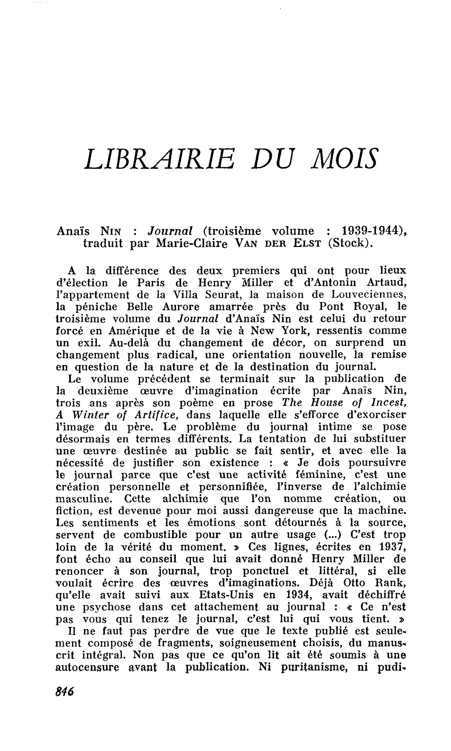 Anaïs Nin : Journal