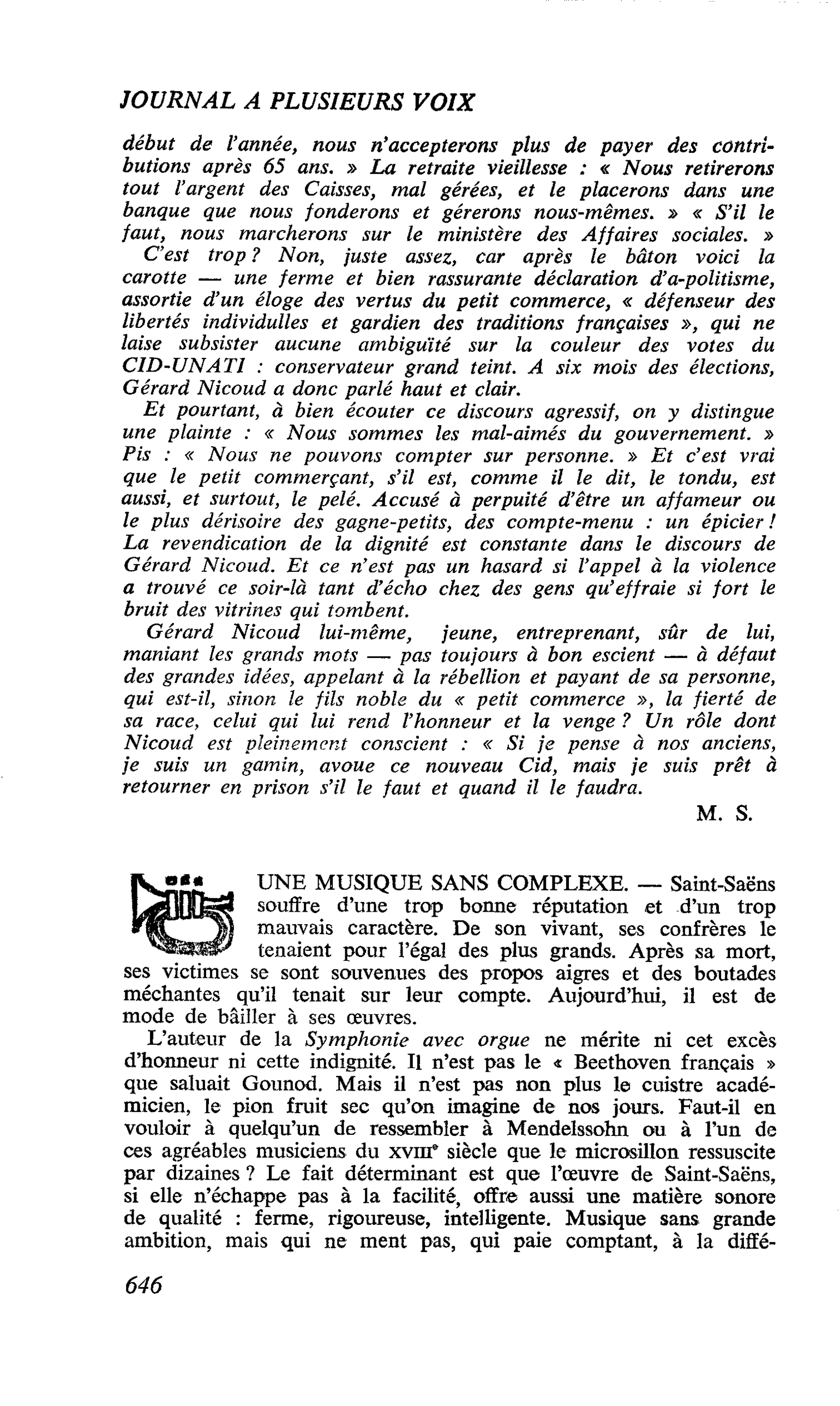 UNE MUSIQUE SANS COMPLEXE