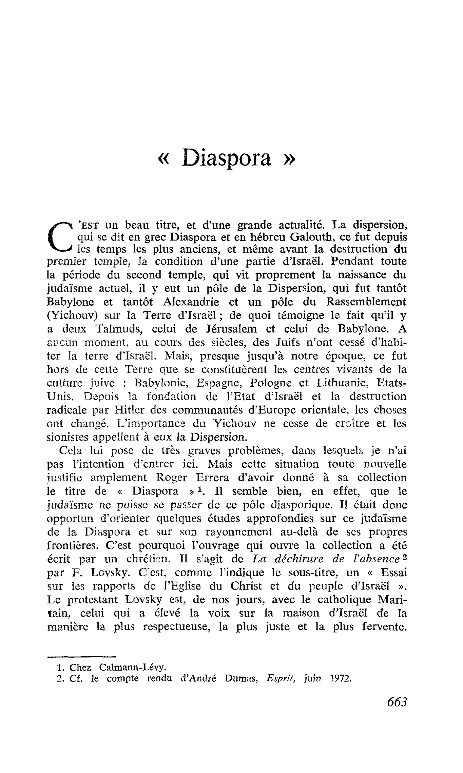 « Diaspora »