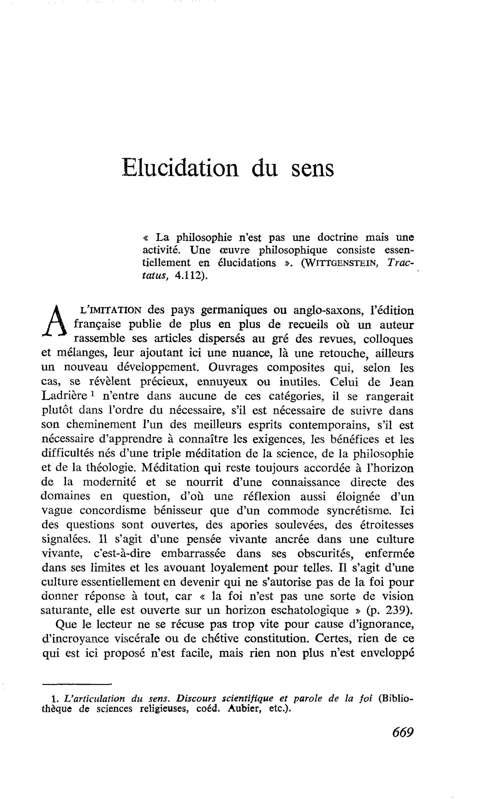 Elucidation du sens