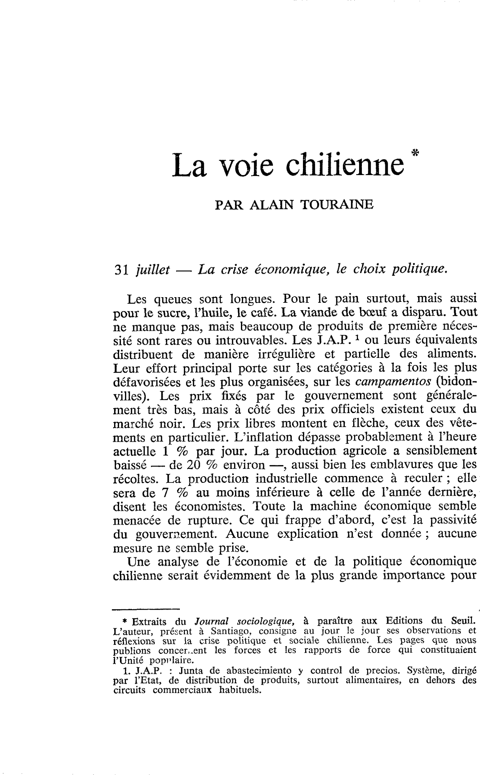 La voie chilienne