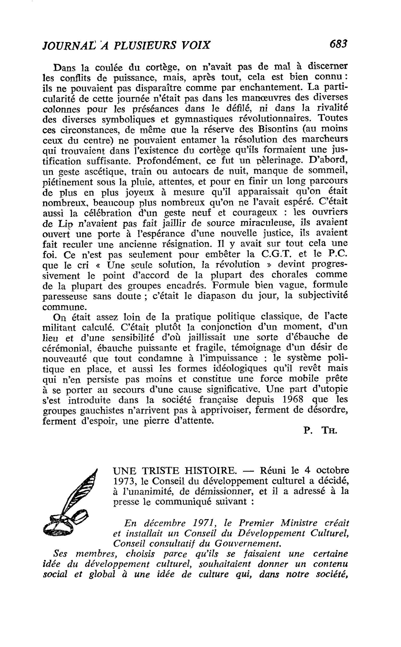 UNE TRISTE HISTOIRE