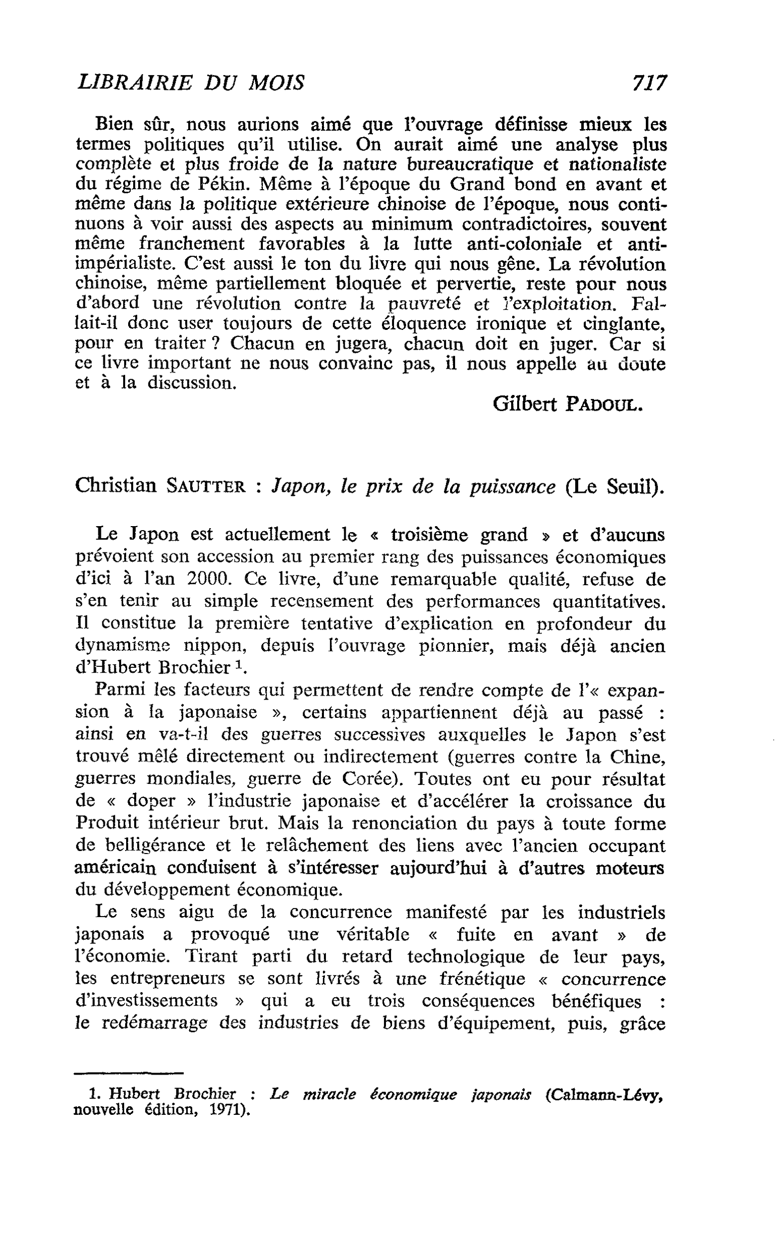 Christian Sautter : Japon, le prix de la puissance