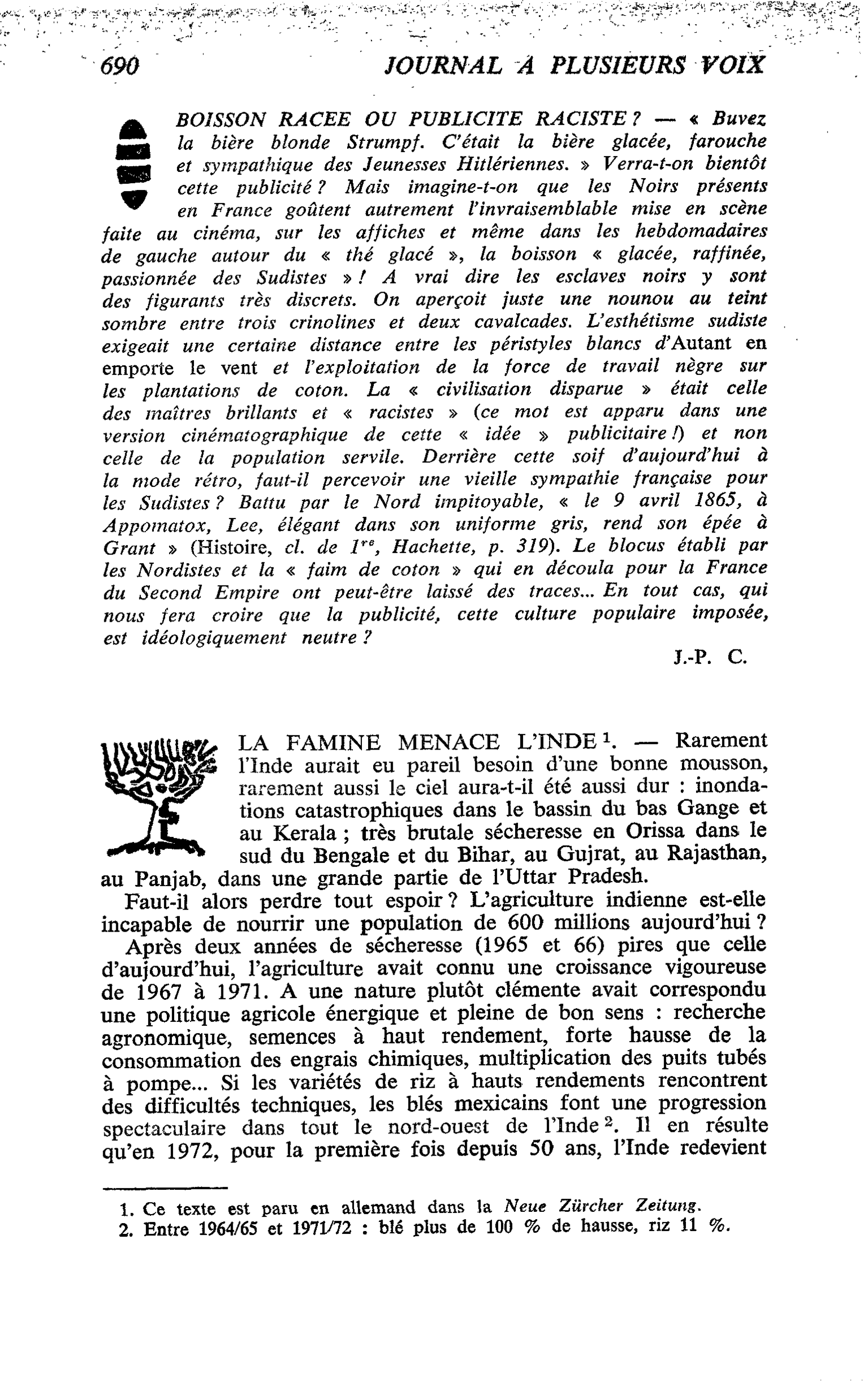 LA FAMINE MENACE L’INDE