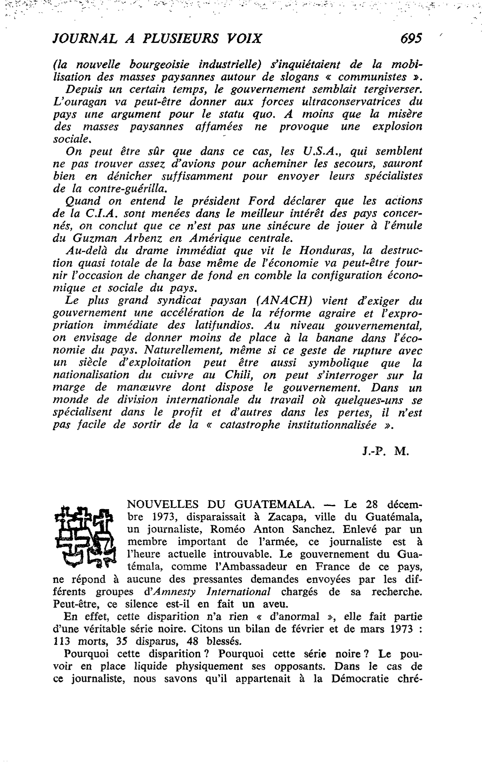 NOUVELLES DU GUATEMALA