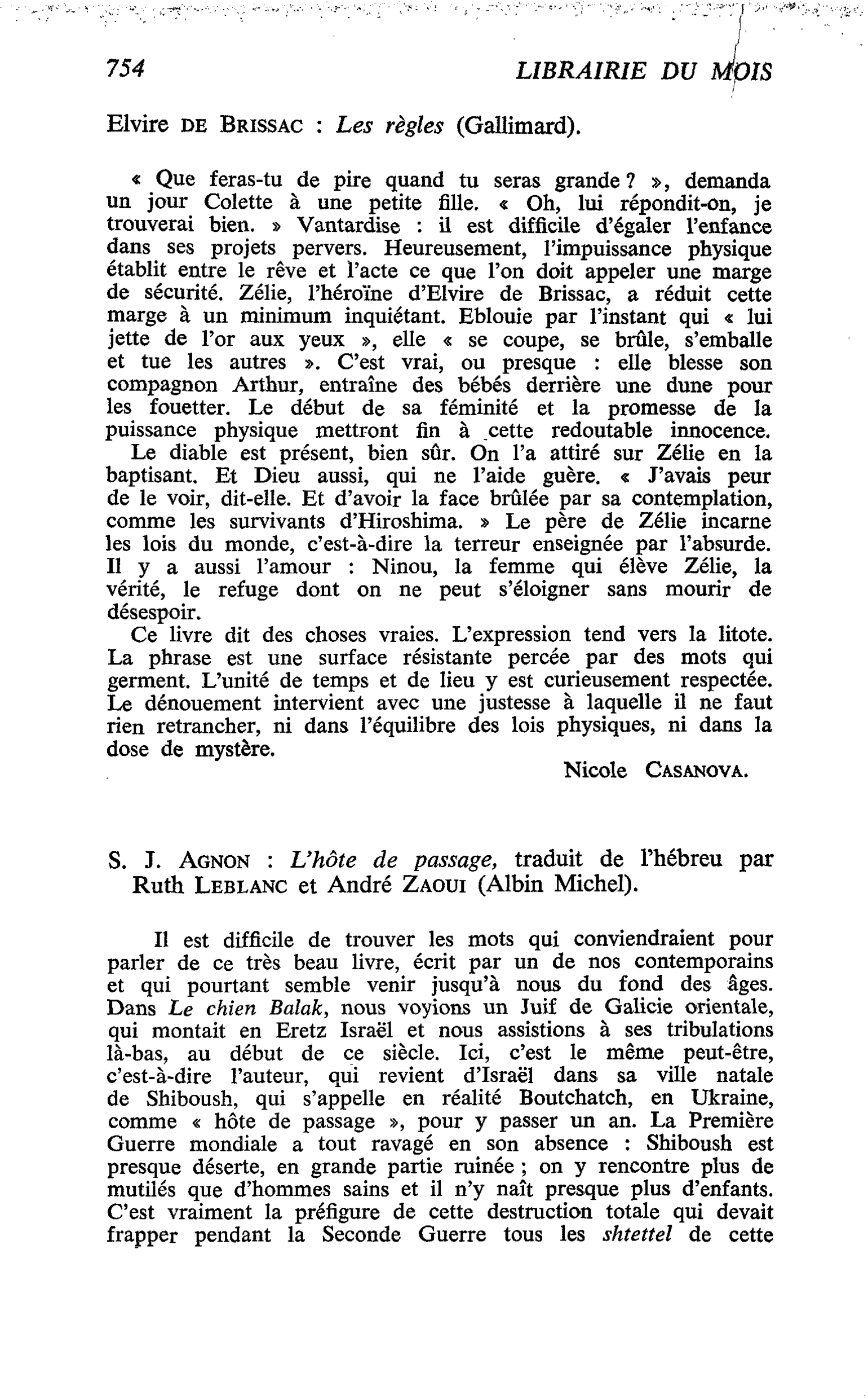 Elvire de Brissac : Les règles