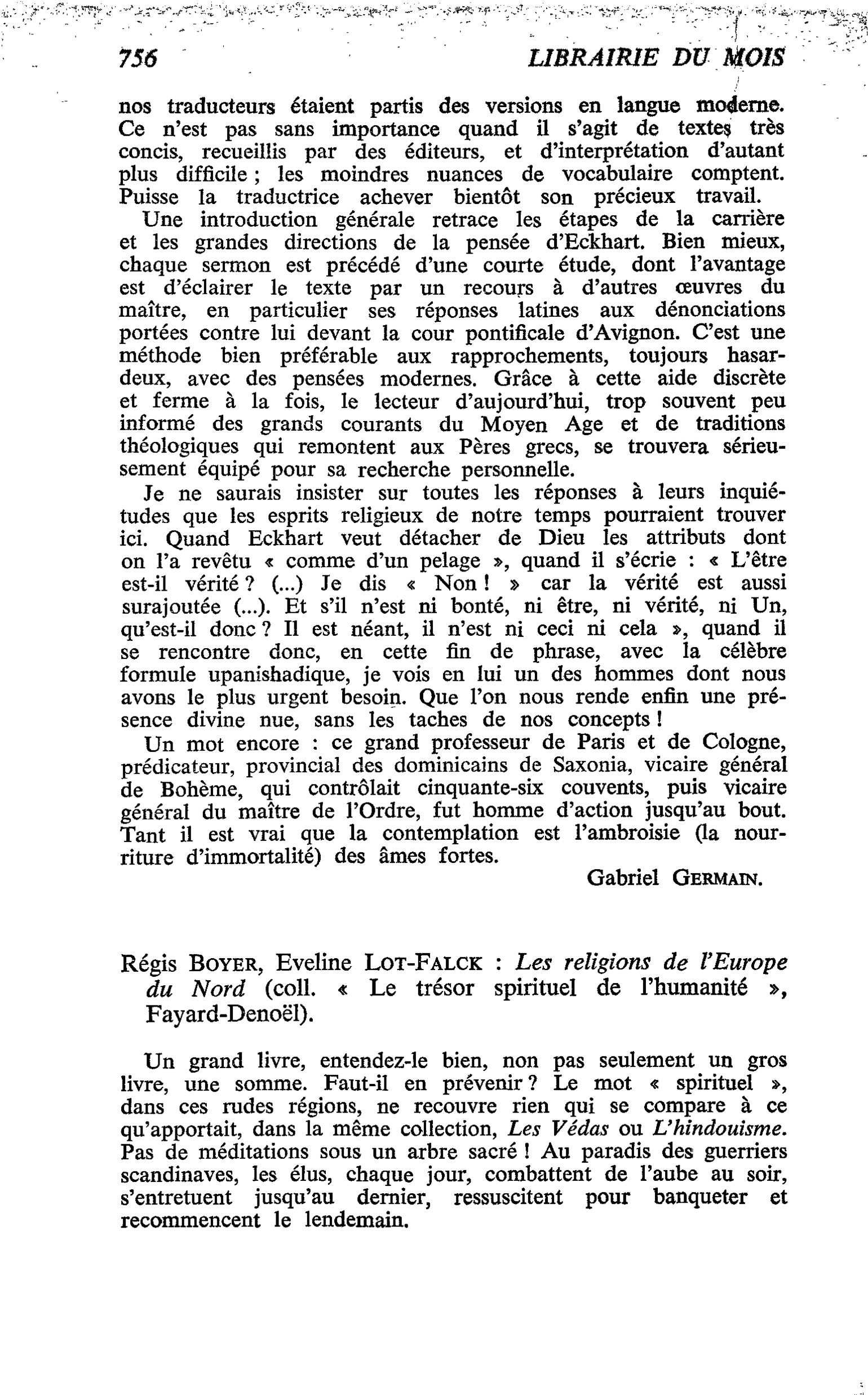 Régis Boyer, Eveline Lot-Falck : Les religions de l’Europe du Nord
