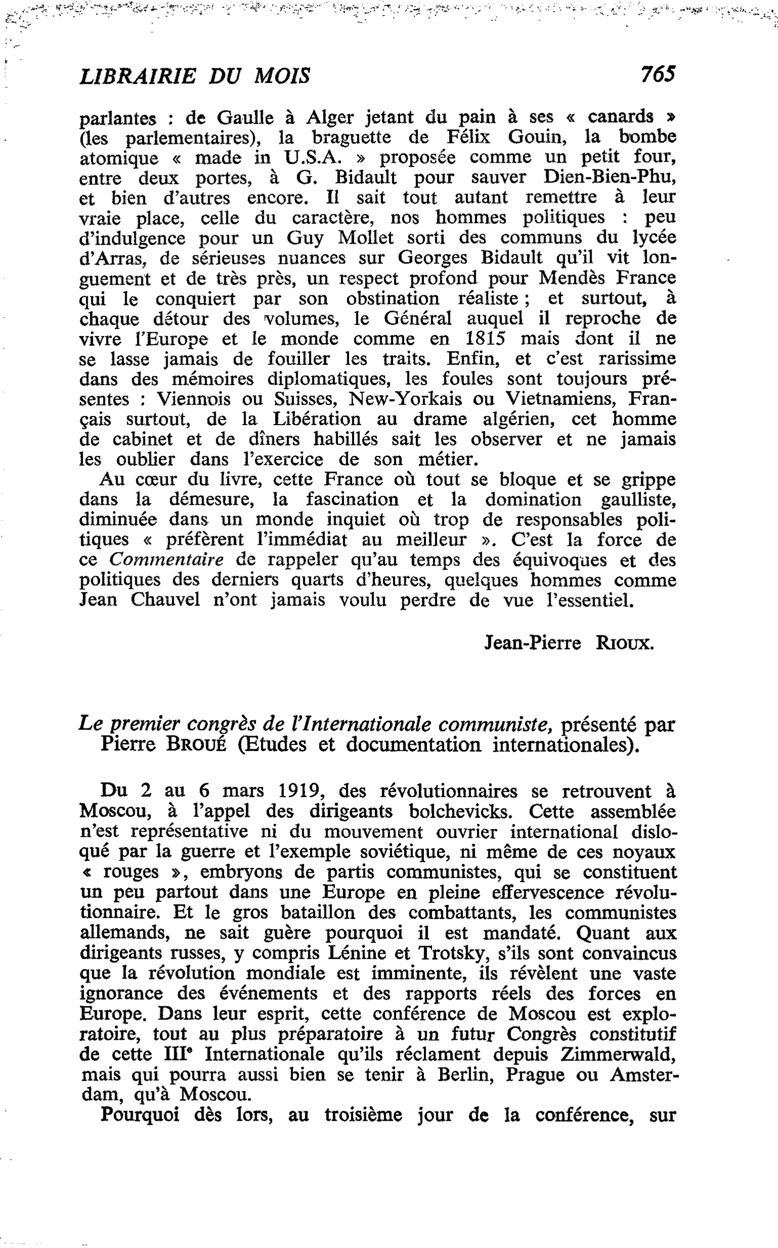 Le premier congrès de l’Internationale communiste, présenté par Pierre Broué