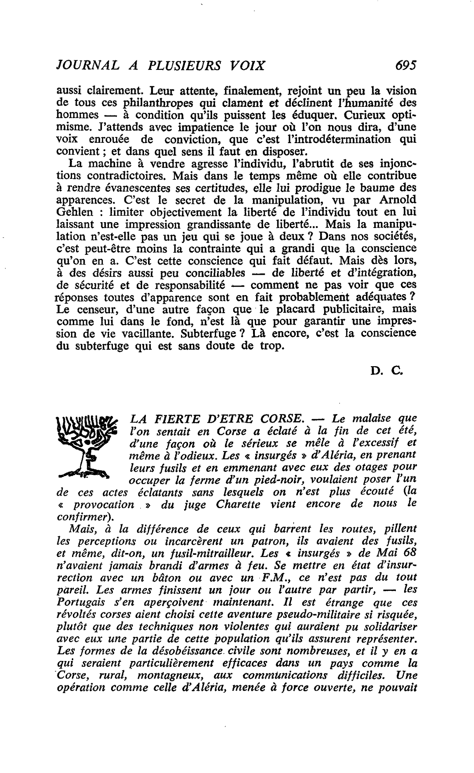 LA FIERTE D’ETRE CORSE