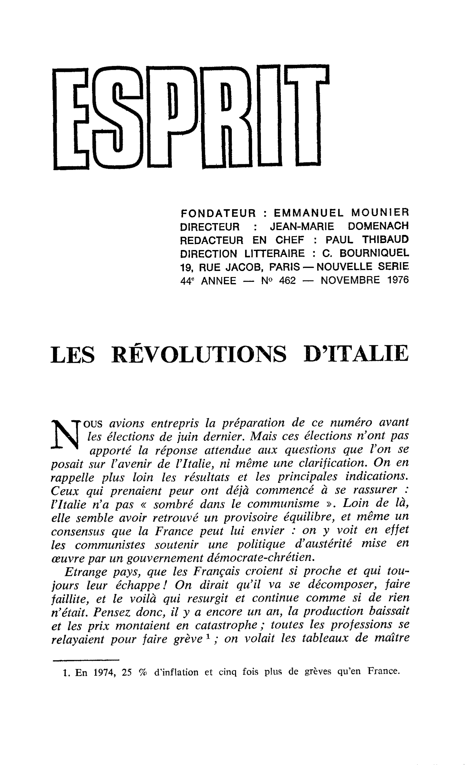 LES RÉVOLUTIONS D’ITALIE