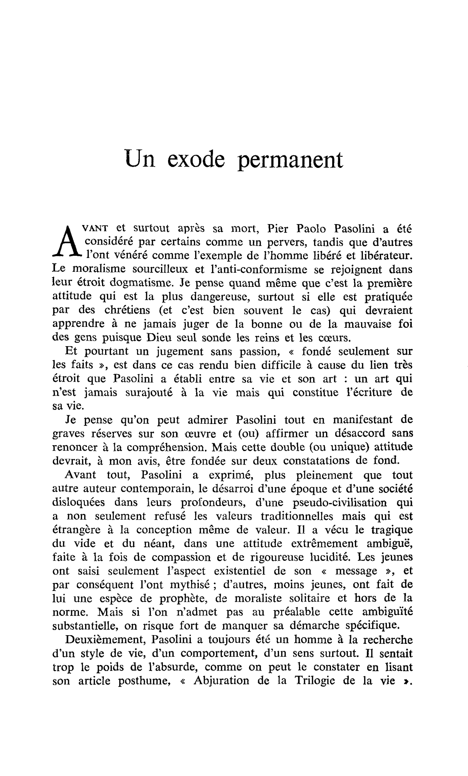 Un exode permanent