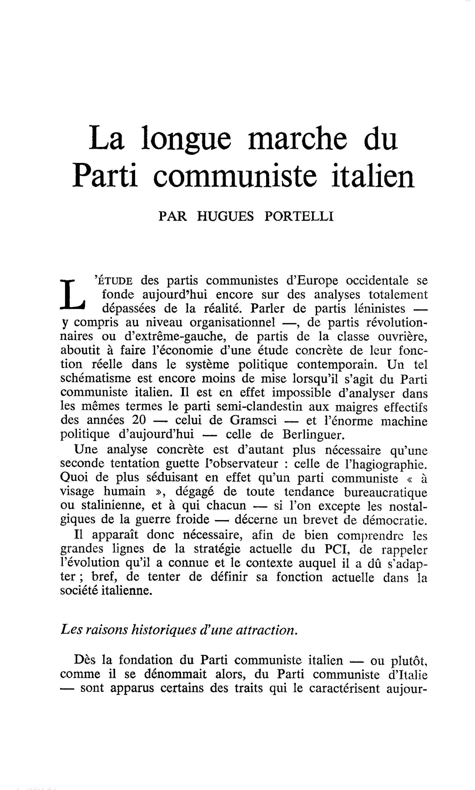La longue marche du Parti communiste italien