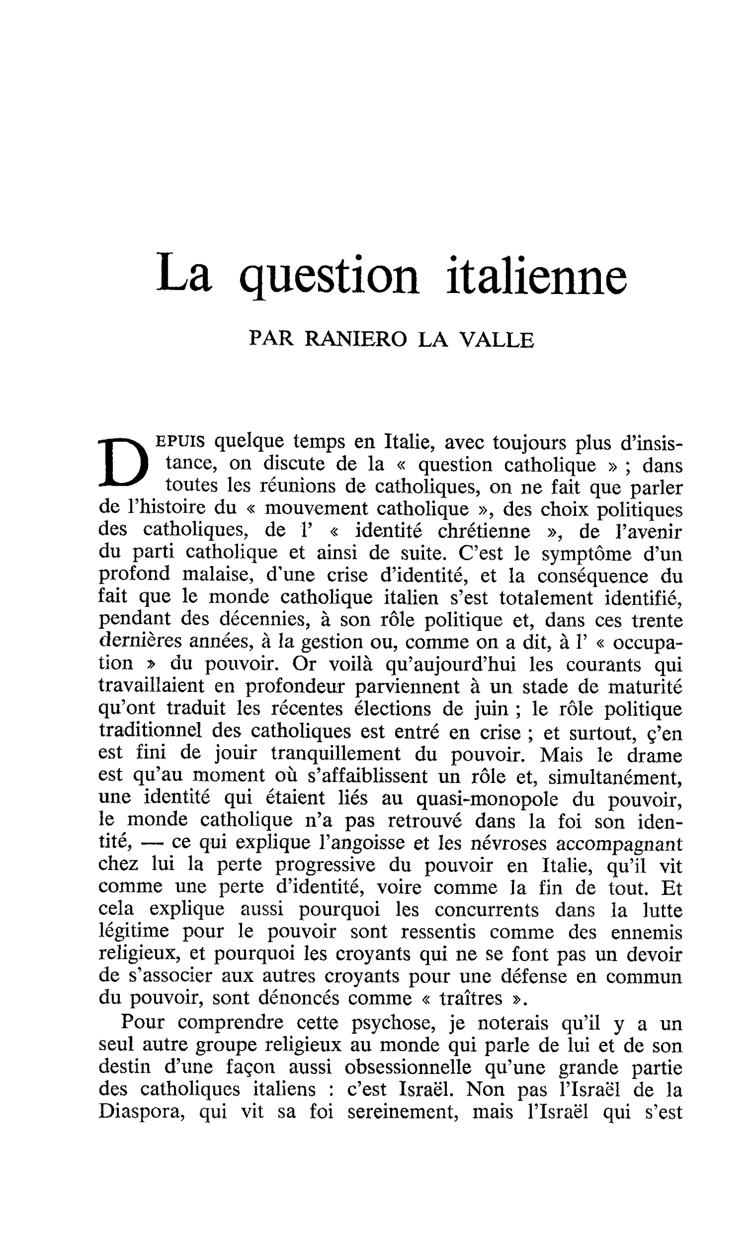 La question italienne