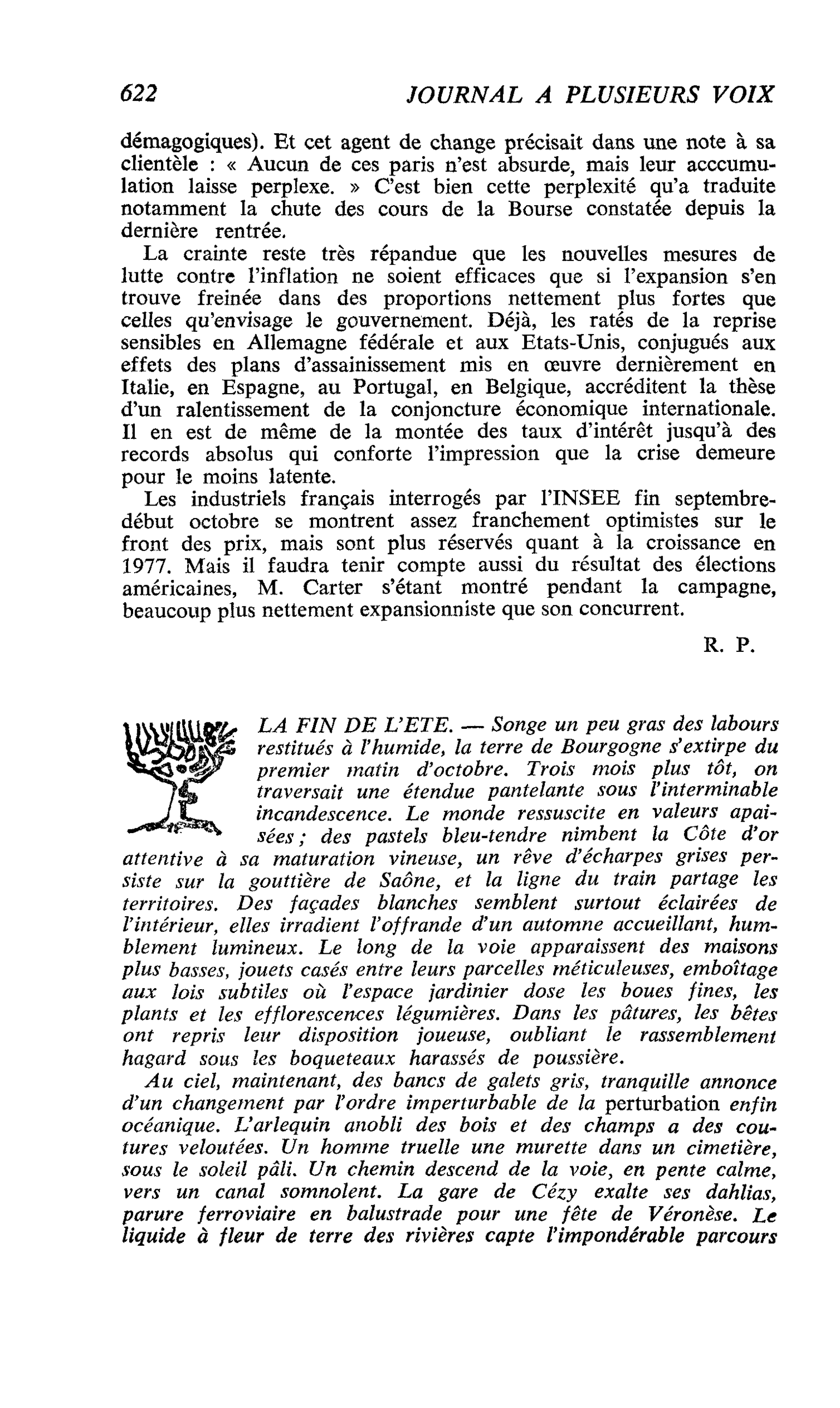 LA FIN DE L’ETE