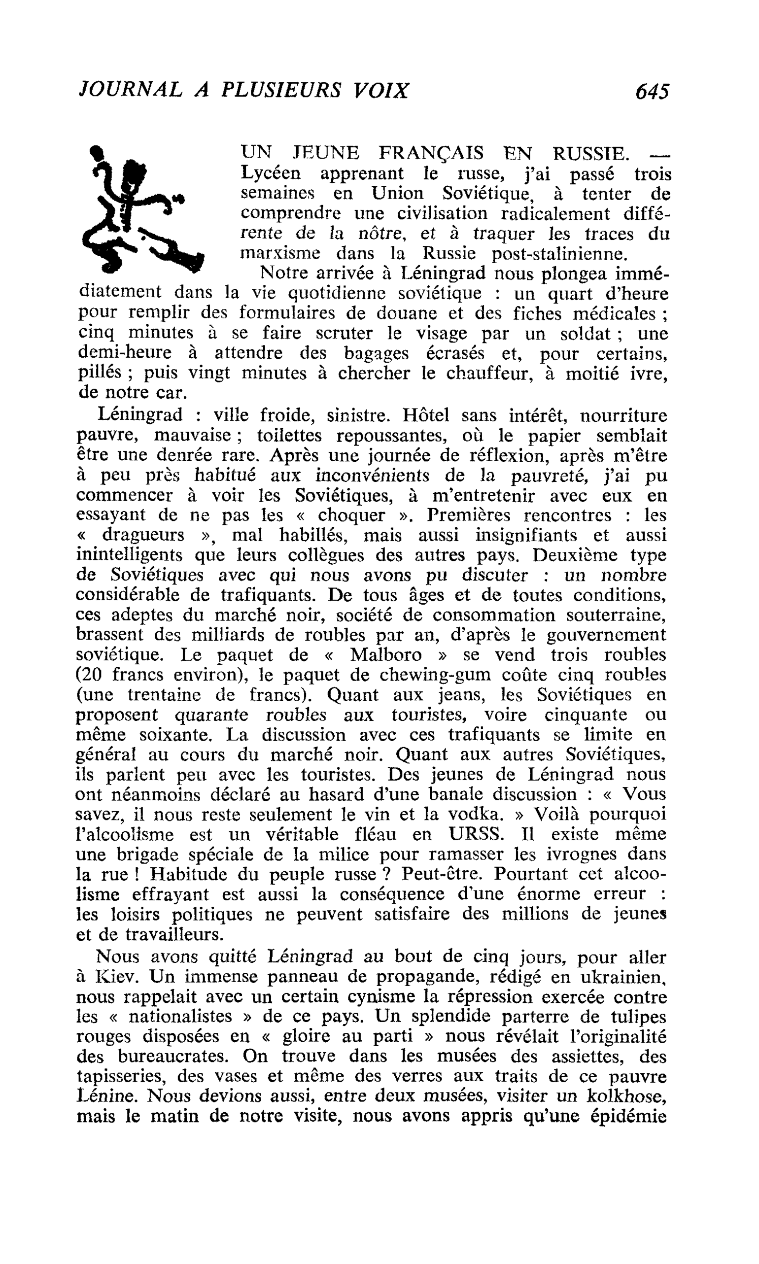 UN JEUNE FRANÇAIS EN RUSSIE