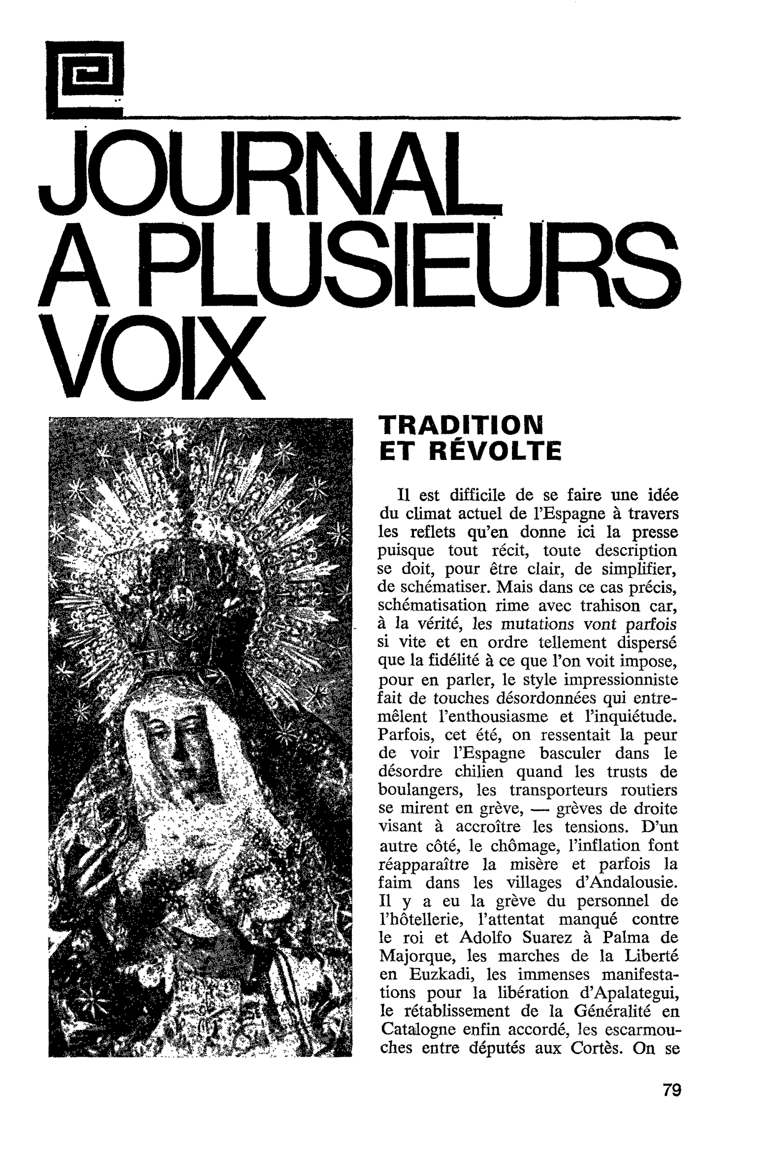 TRADITION ET RÉVOLTE