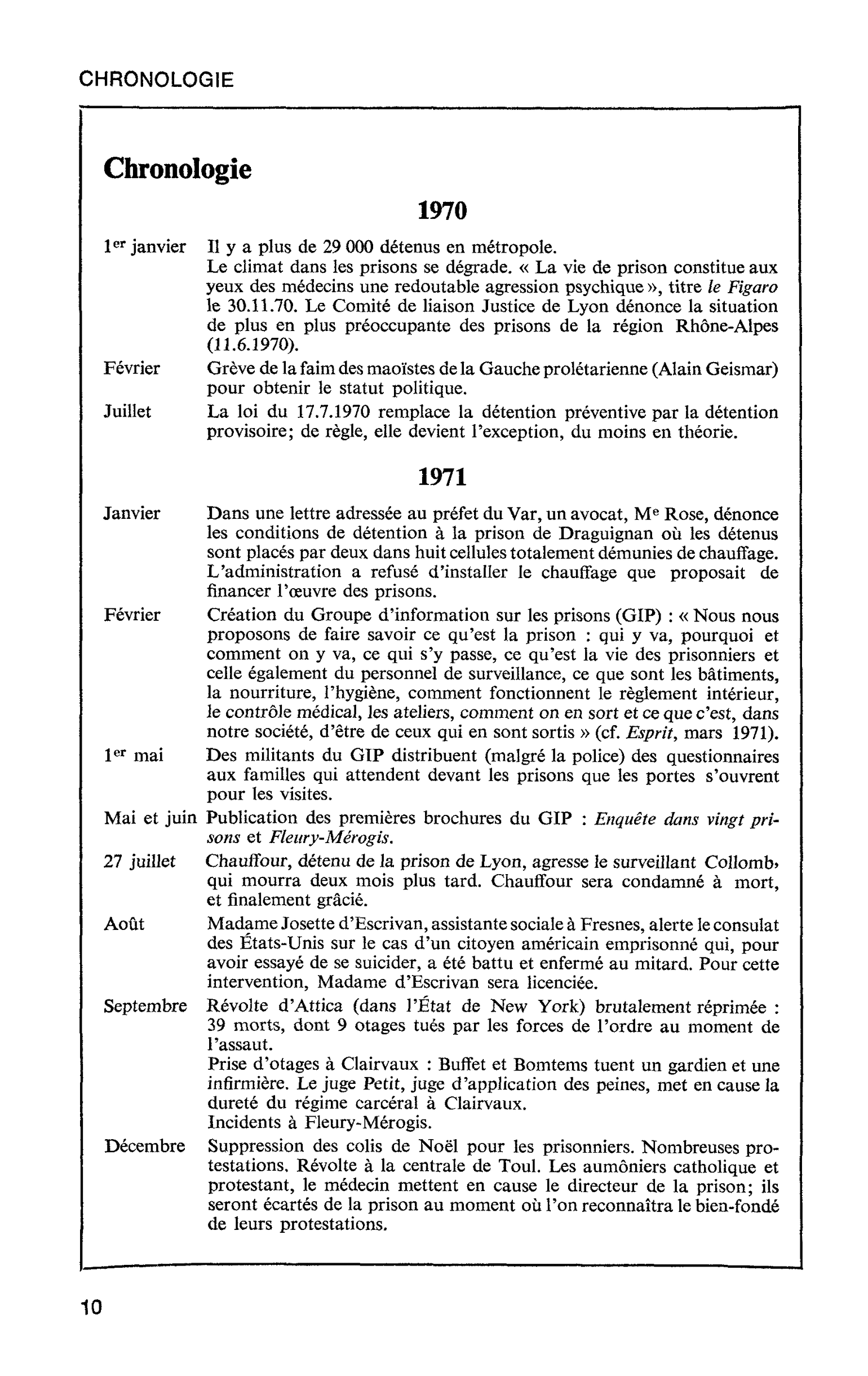 Chronologie