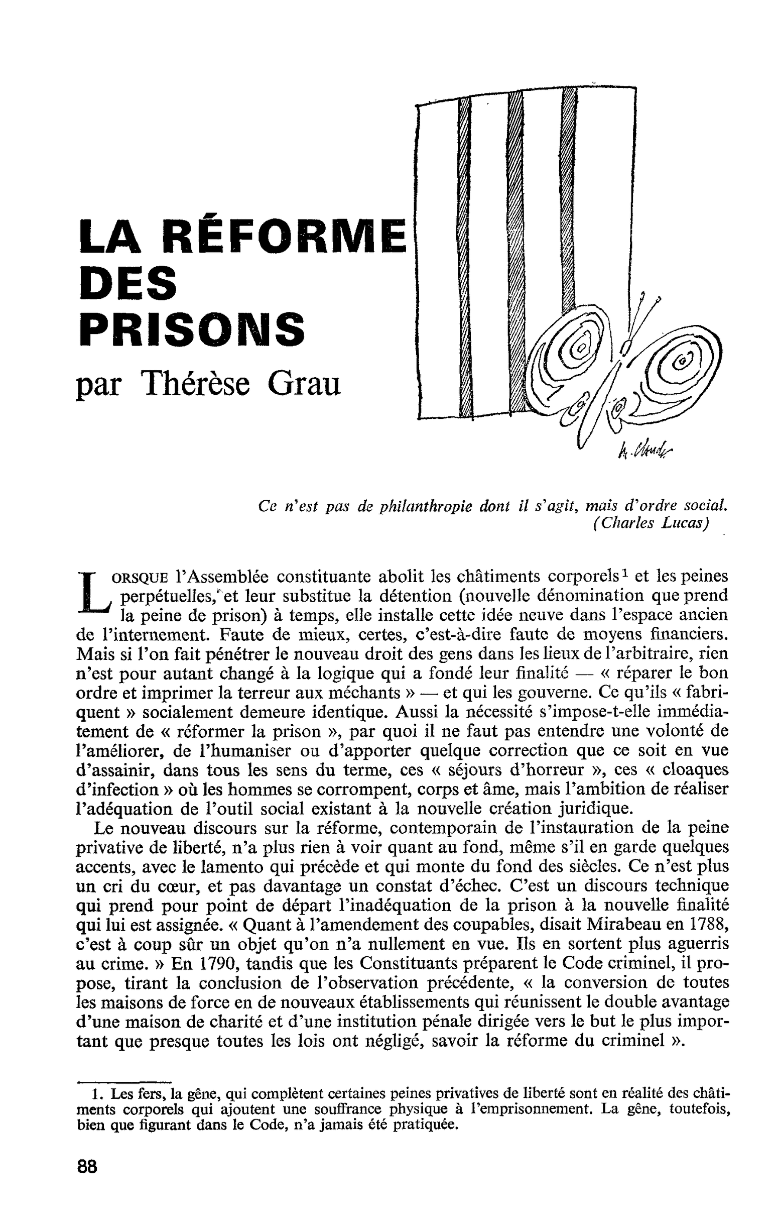 LA RÉFORME DES PRISONS