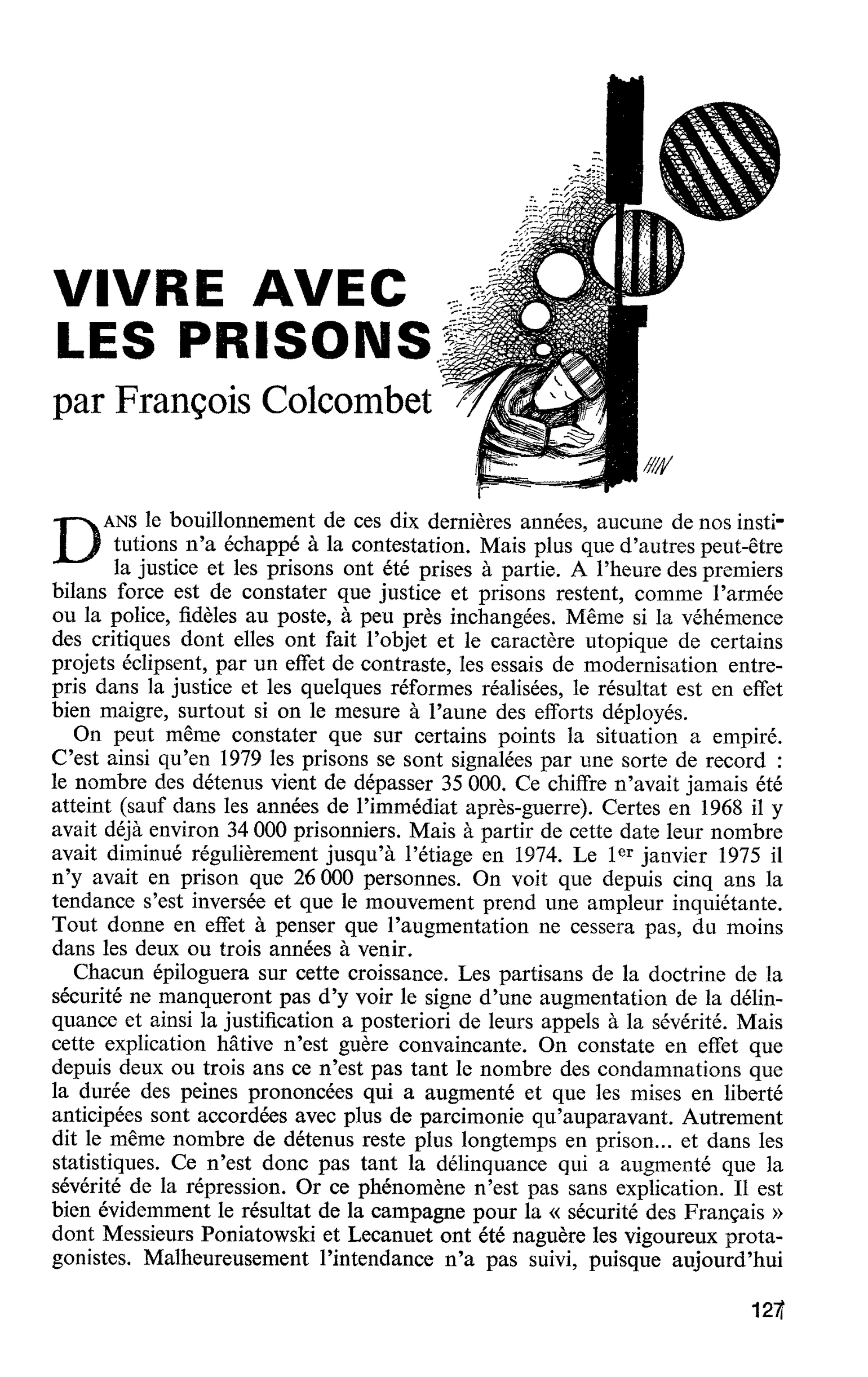 VIVRE AVEC LES PRISONS