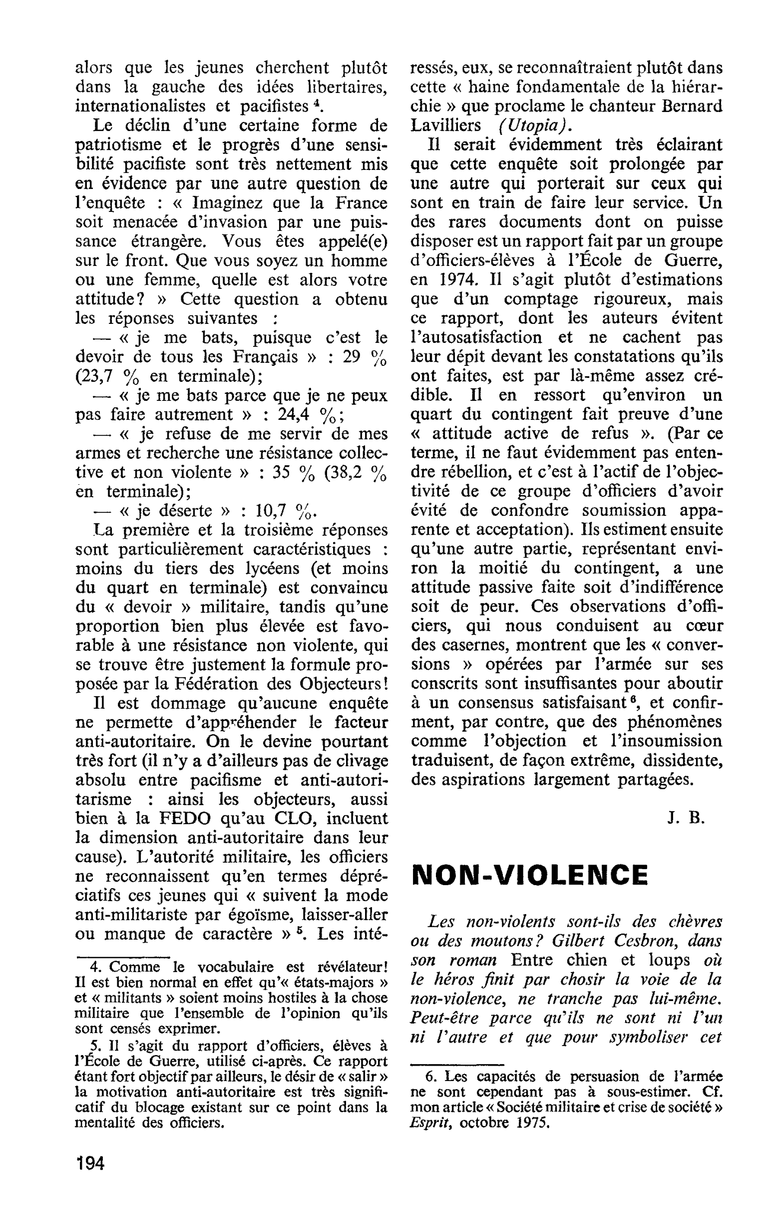 NON-VIOLENCE