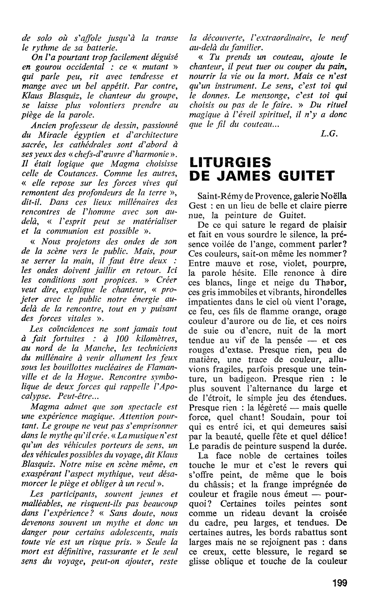 LITURGIES DE JAMES GUITET