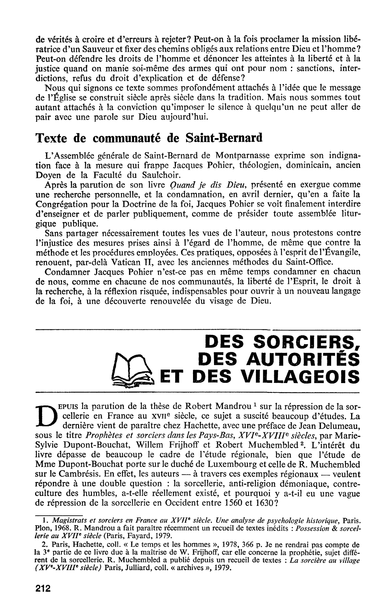 DES SORCIERS, DES AUTORITÉS ET DES VILLAGEOIS